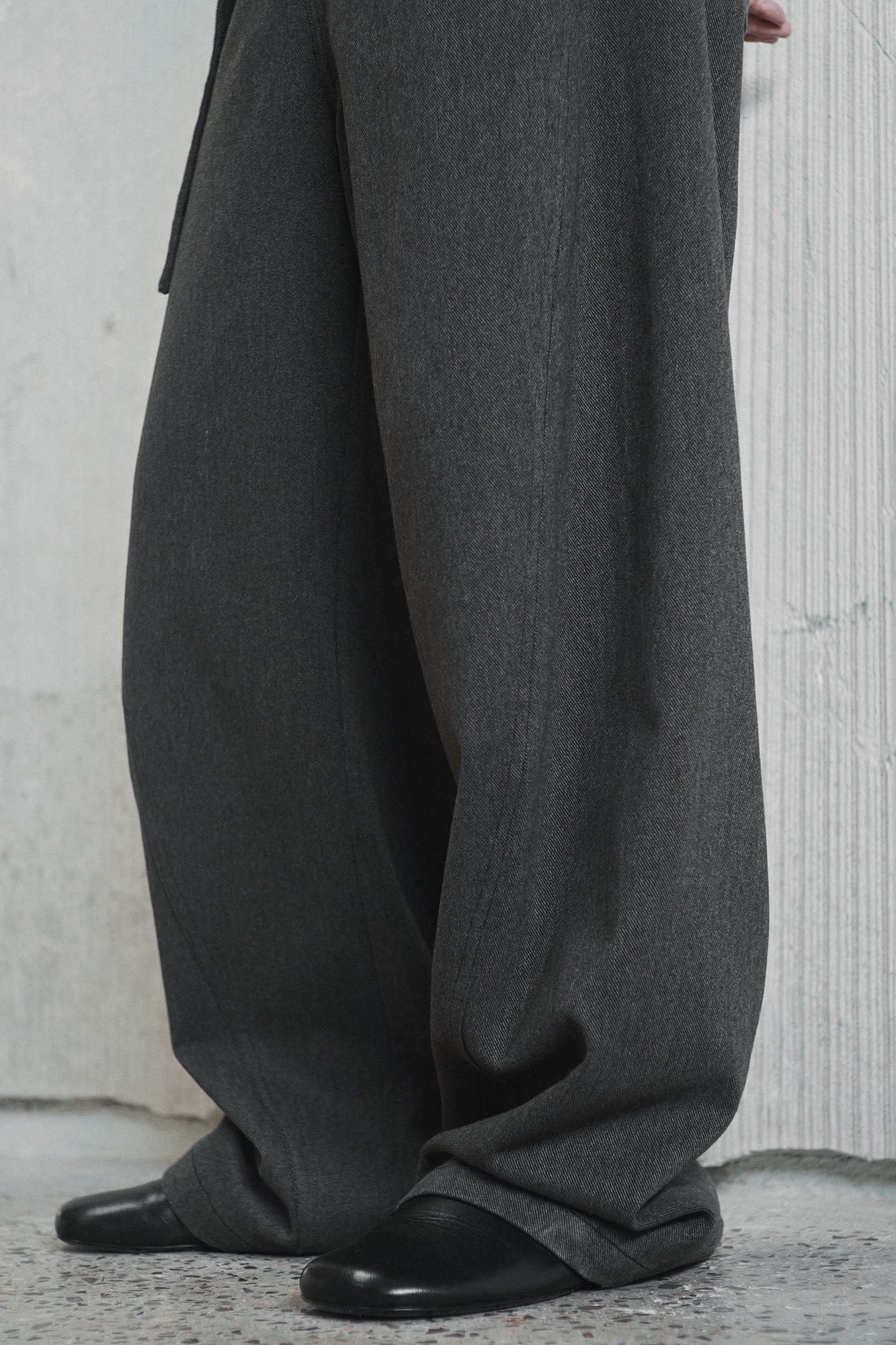GONGHE REPUB Brushed Detachable Belt Wide-Leg Pants