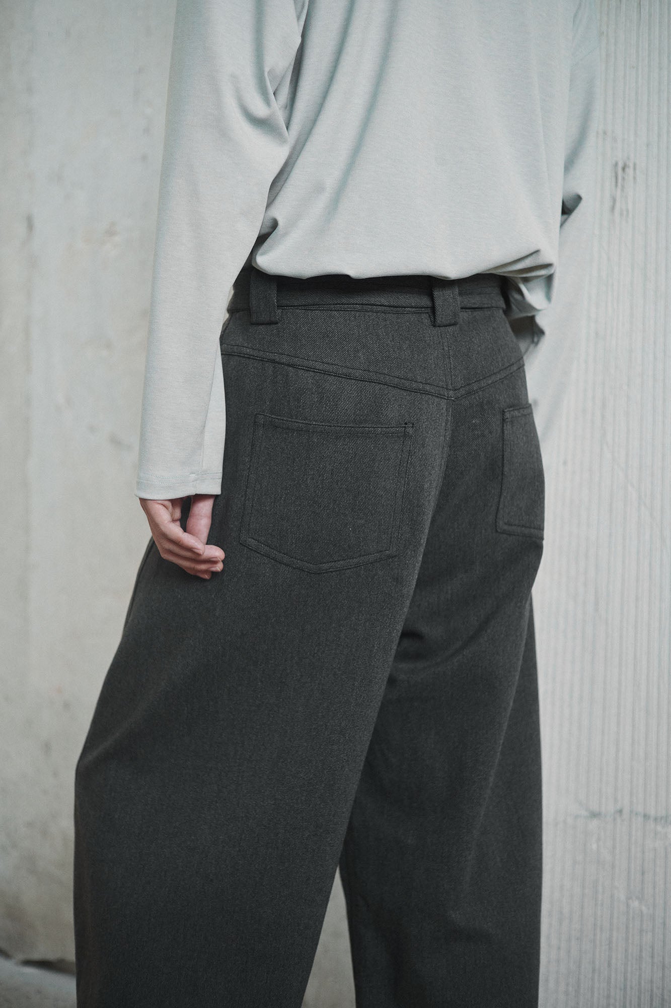 GONGHE REPUB Brushed Detachable Belt Wide-Leg Pants