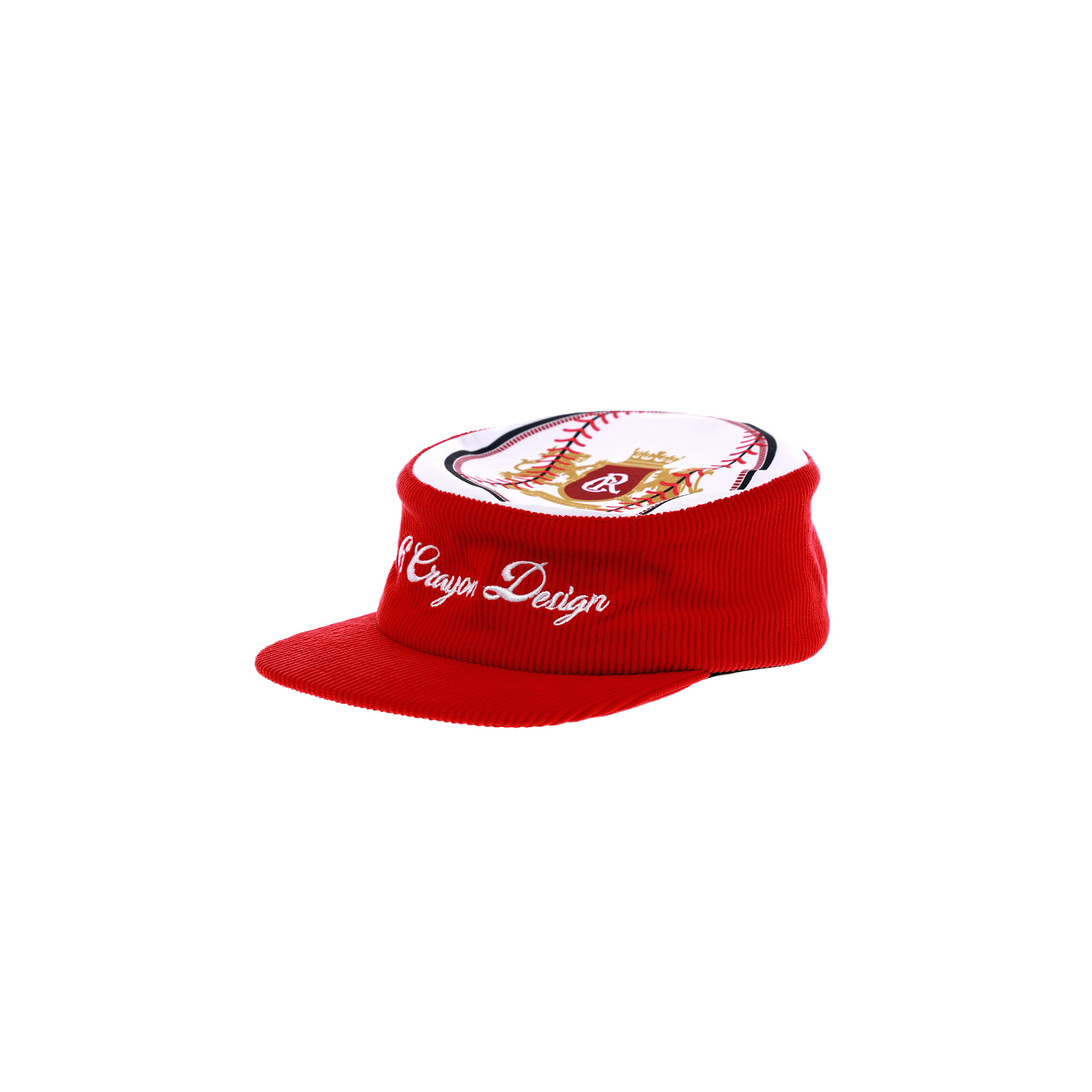 6CRAYON Embroidered Patchwork Corduroy Baseball Cap