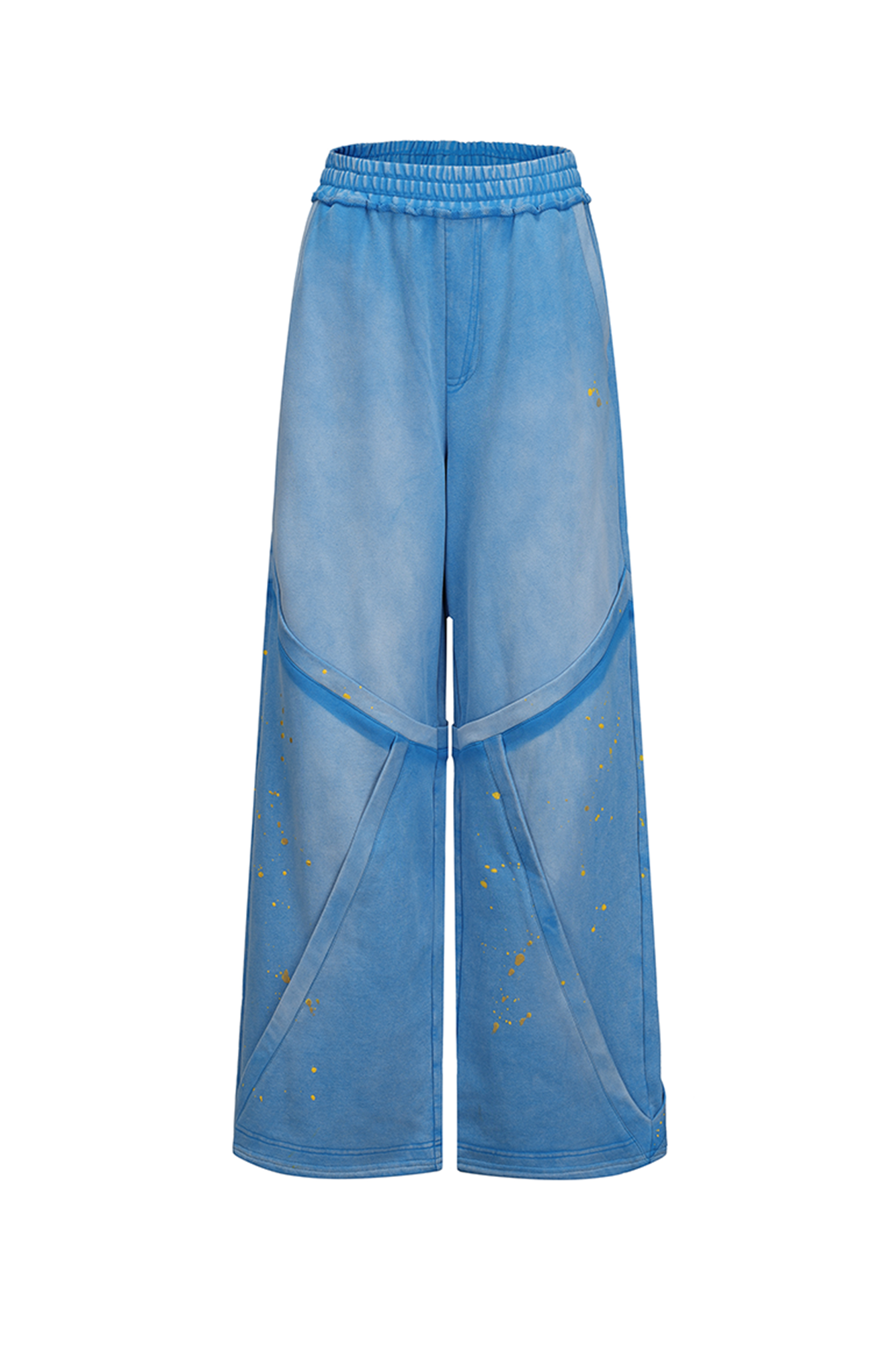 VANN VALRENCE Washed Paint-Splattered Paneled Pants