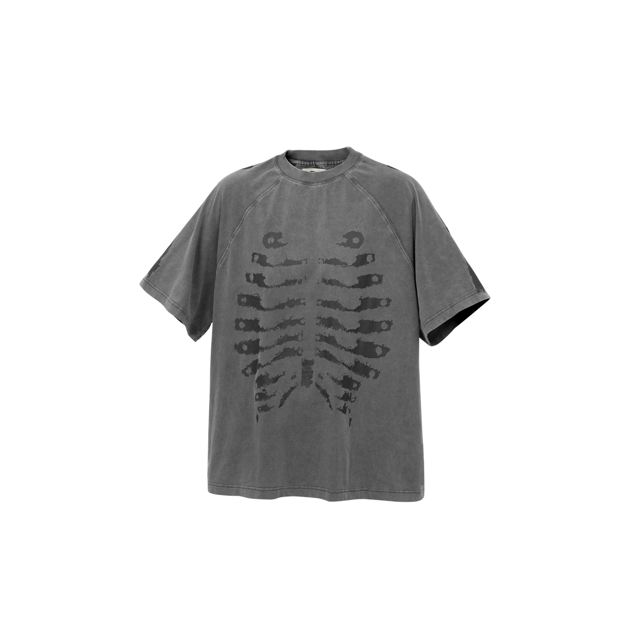 RELABEL Distressed Skeleton Graphic Oversized T-Shirt, premium urban and streetwear designers apparel on PROJECTISR.com, RELABEL