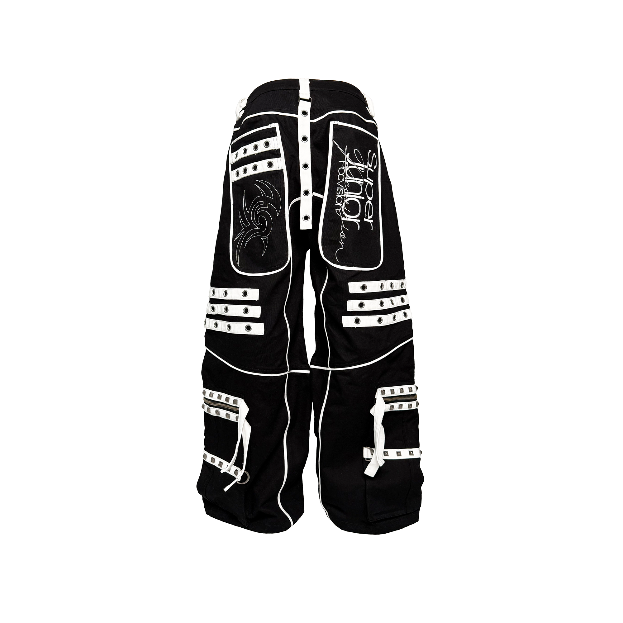PCCVISION Studded Embroidered Baggy Pants, premium urban and streetwear designers apparel on PROJECTISR.com, PCCVISION
