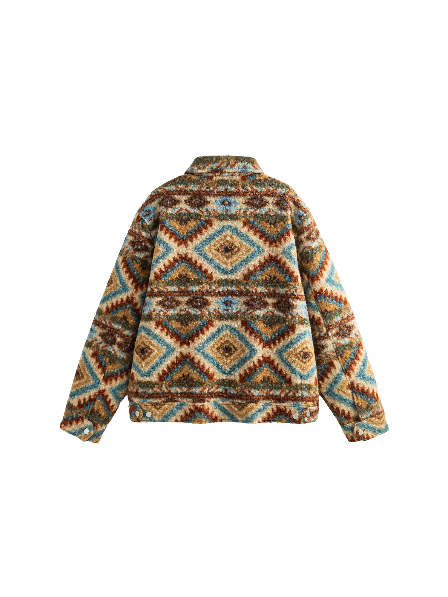 ME DA IGUAL Retro Tribal Jacquard Fleece Jacket