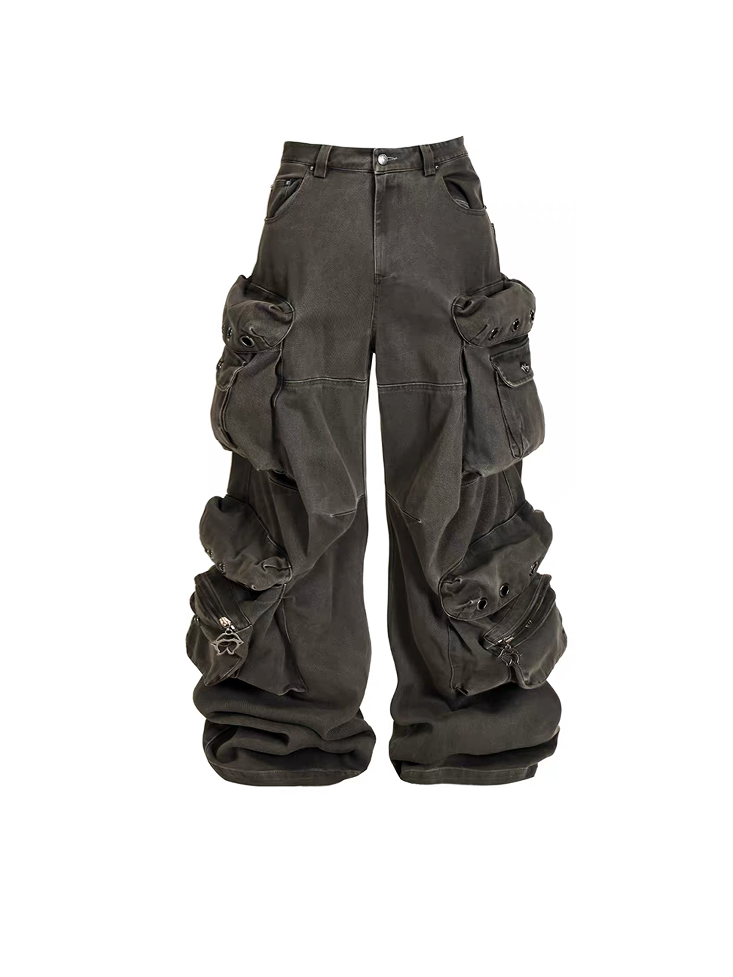 THEWET Washed Distressed Stacking Cargo Pants