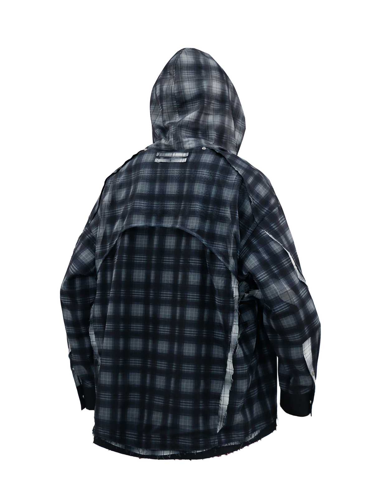RELABEL Plaid Layered Oversized Hooded Shirt