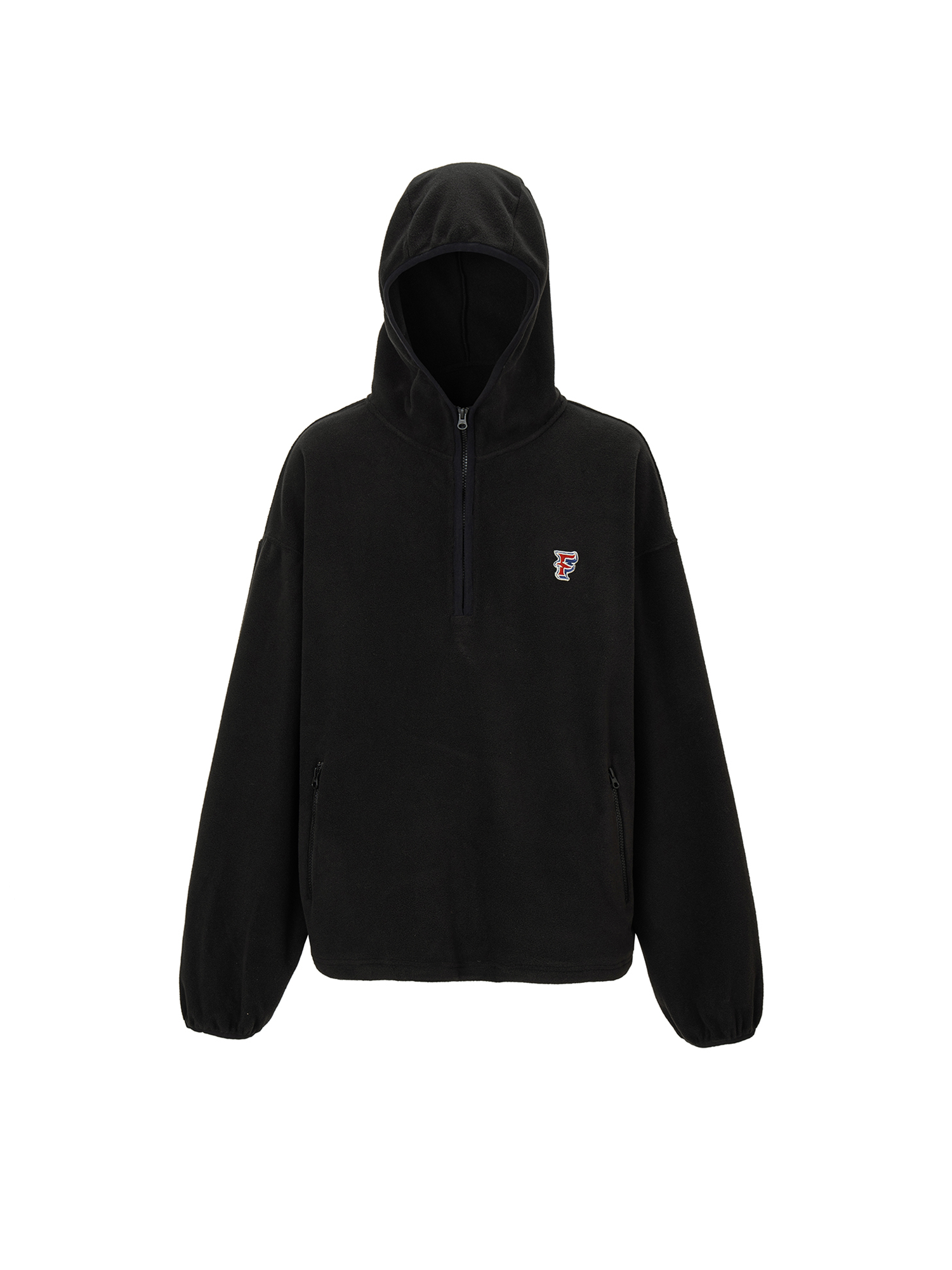 F2CE Embroidered LOGO Patch Half-Zip Fleece Hoodie