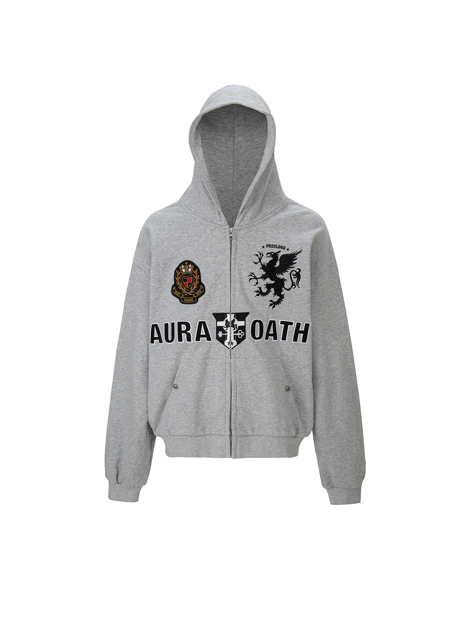 F2CE Crest Emblem Patch Zip-Up Hoodie