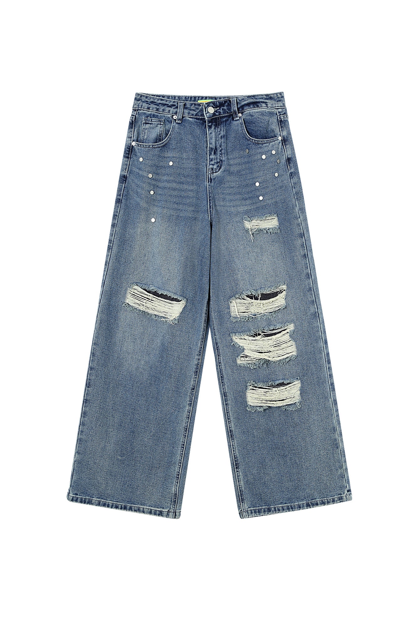 CLP Retro Washed Distressed Rivet Jeans, premium urban and streetwear designers apparel on PROJECTISR.com, CLP