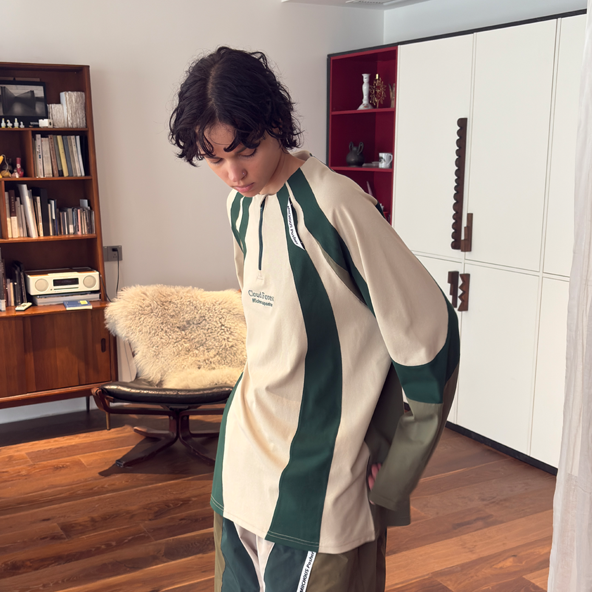 MIICHOUS Contrast Panel UV-Protection Long-Sleeve Tee