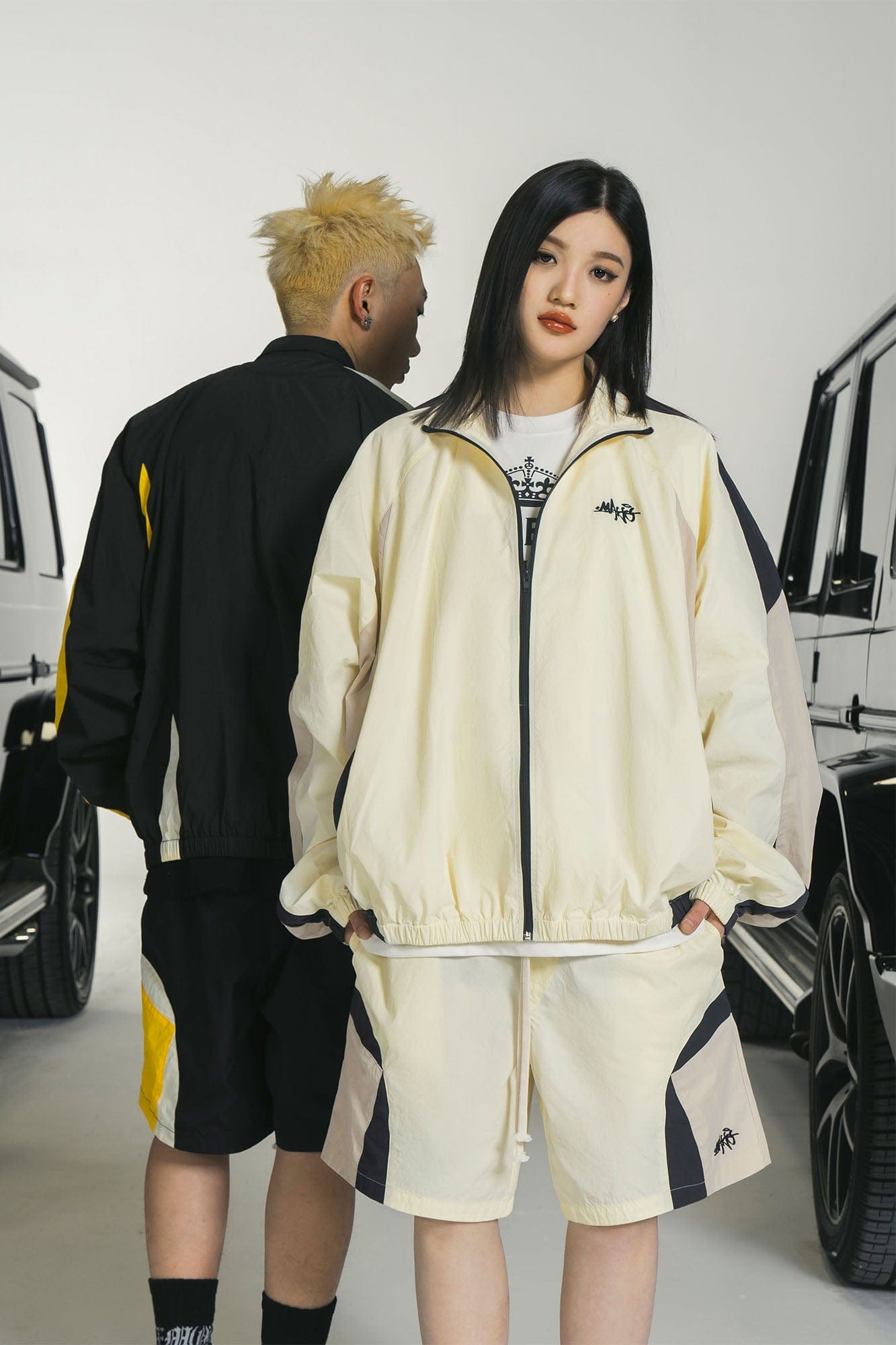 MAKEMORE Retro Contrast Panel Embroidery Jacket, premium urban and streetwear designers apparel on PROJECTISR.com, MAKEMORE