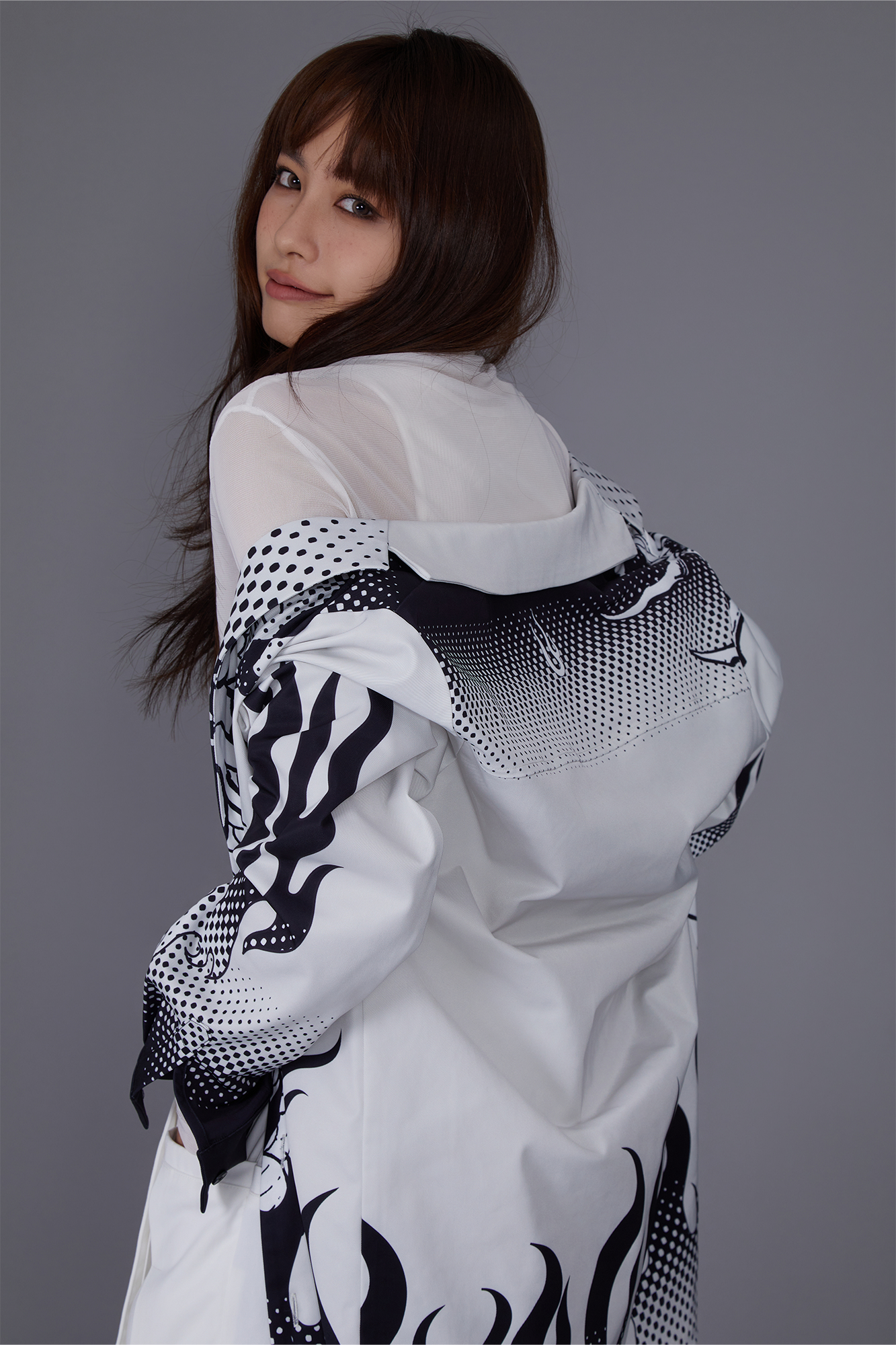 MASH UP ASIA Dragon Flame Graphic Oversized Blazer, premium urban and streetwear designers apparel on PROJECTISR.com, MASH UP ASIA