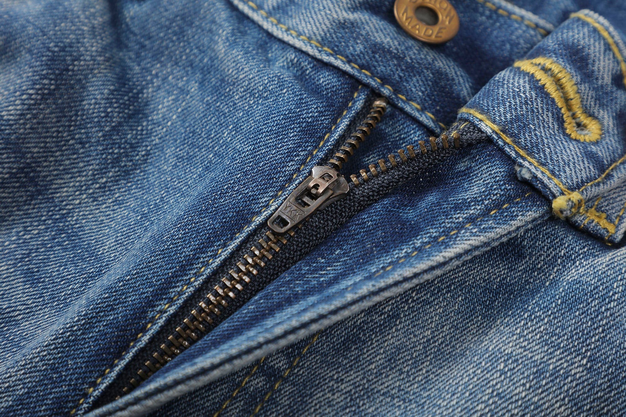 MAKEMORE Distress Faded Raw Hem Jeans, premium urban and streetwear designers apparel on PROJECTISR.com, MAKEMORE