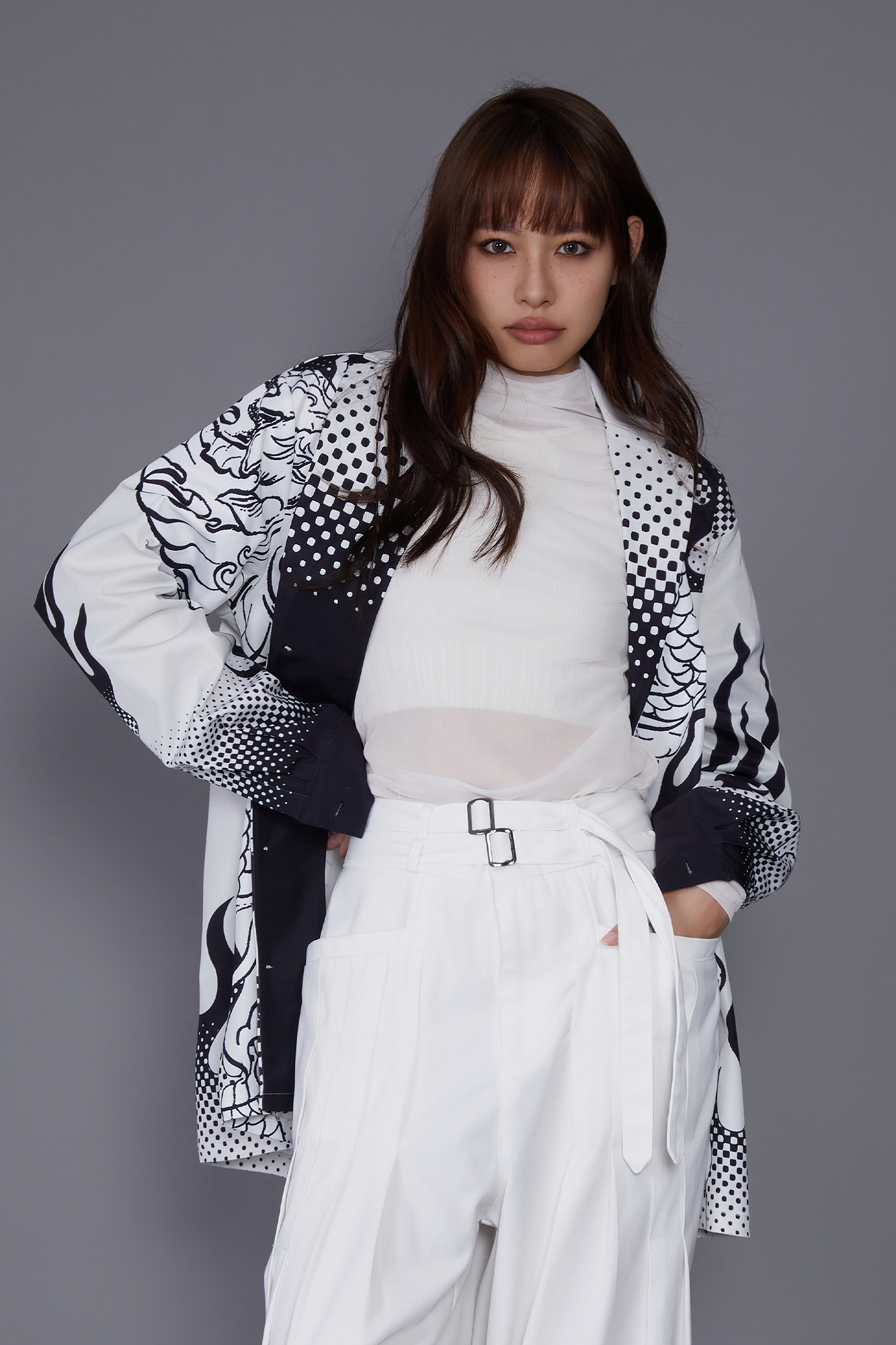 MASH UP ASIA Dragon Flame Graphic Oversized Blazer, premium urban and streetwear designers apparel on PROJECTISR.com, MASH UP ASIA