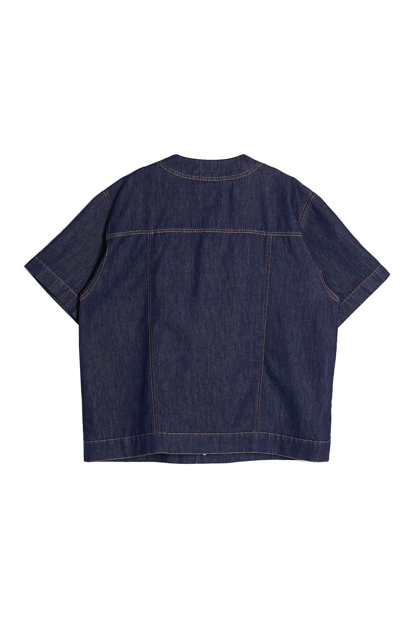 ASSEEN Flower Patchwork Stitched Raw Denim Half Shirt, premium urban and streetwear designers apparel on PROJECTISR.com, ASSEEN