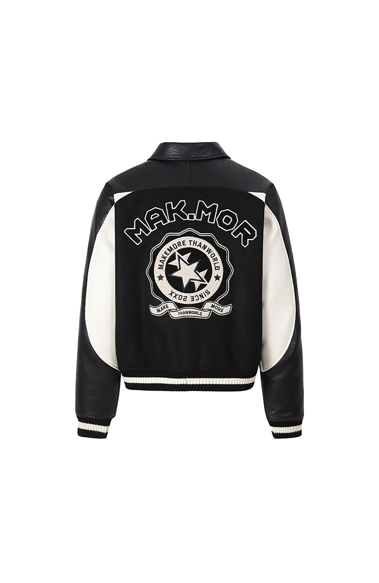 MAKEMORE Contrast Panel LOGO Patch Padded Jacket