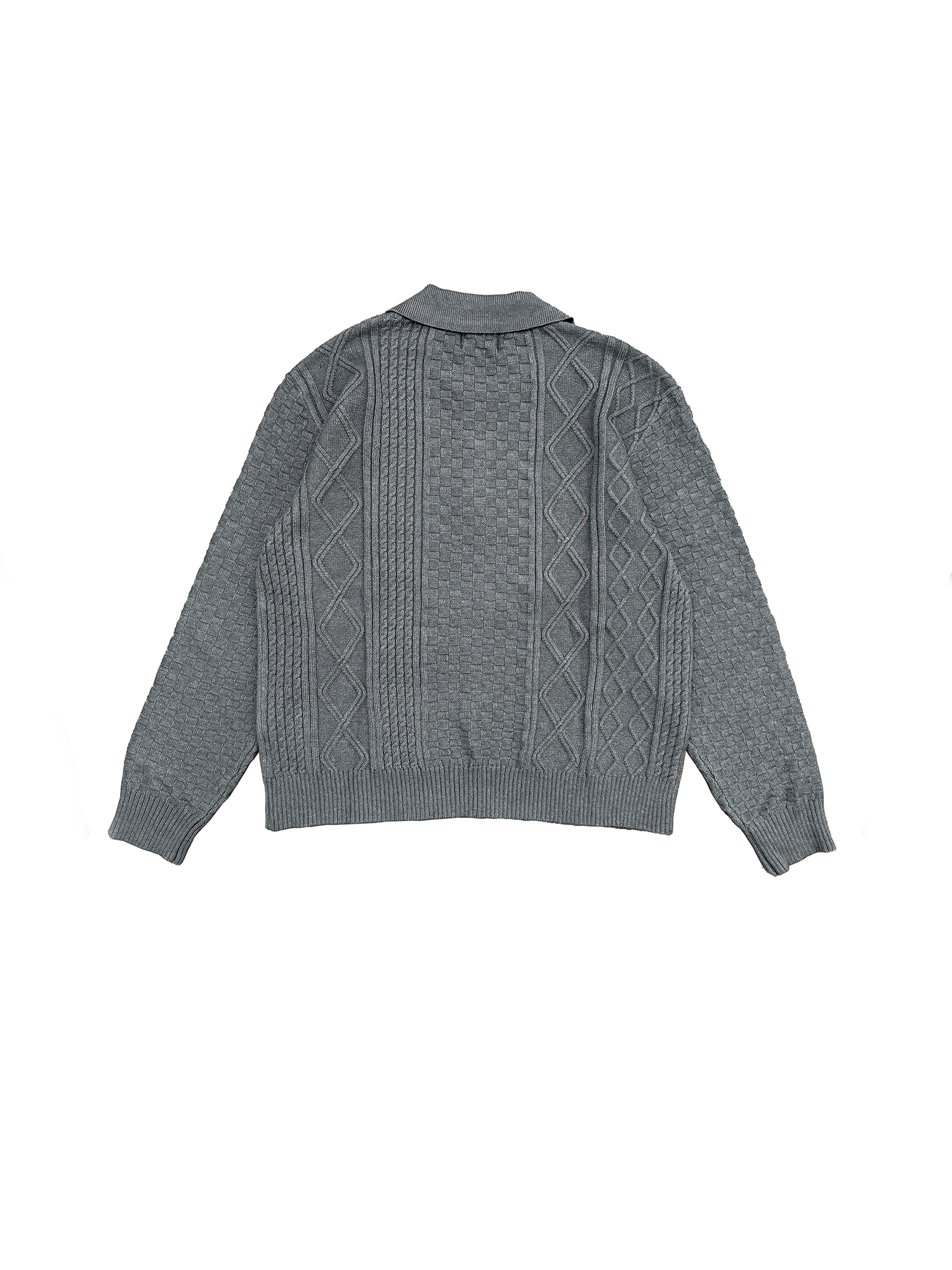 RICHILL Classic Mental-Button Cable Polo Sweater