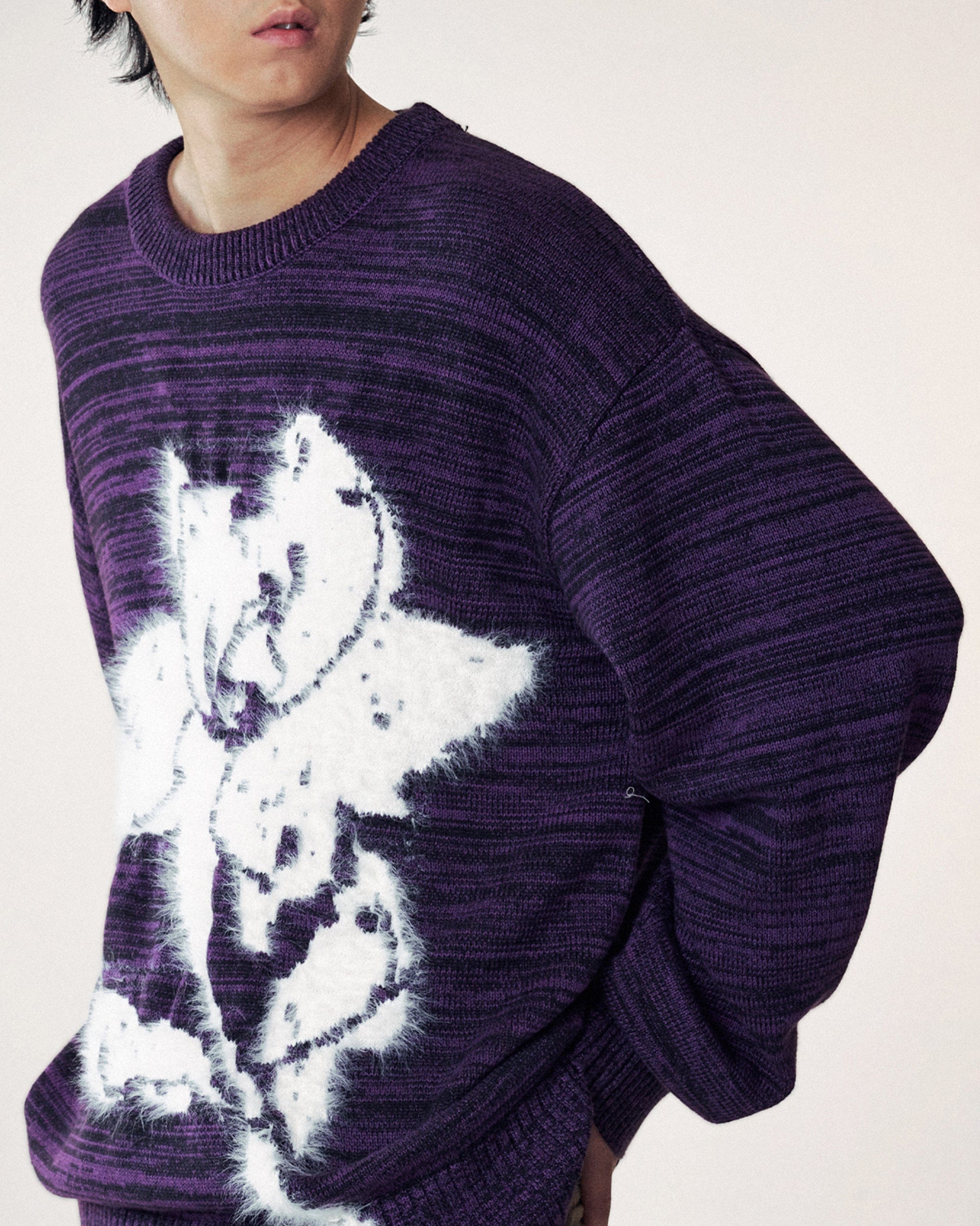 1997 POSTOFFICE Modern Knitted Lotus Sweatshirt, premium urban and streetwear designers apparel on PROJECTISR.com, 1997 POSTOFFICE