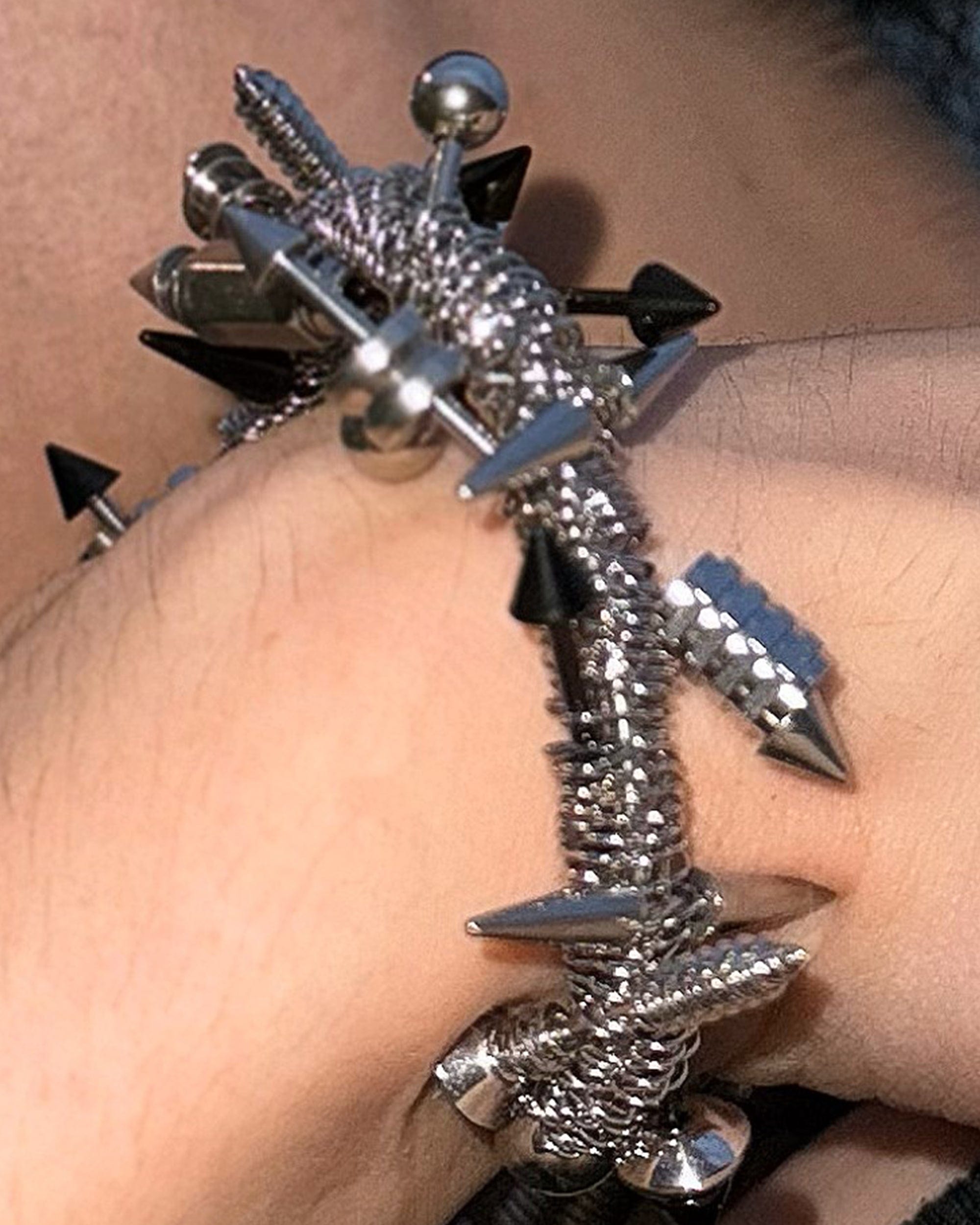 ILLUSORY Time Traveler Rivet Hollow Out Bracelet, premium urban and streetwear designers apparel on PROJECTISR.com, ILLUSORY