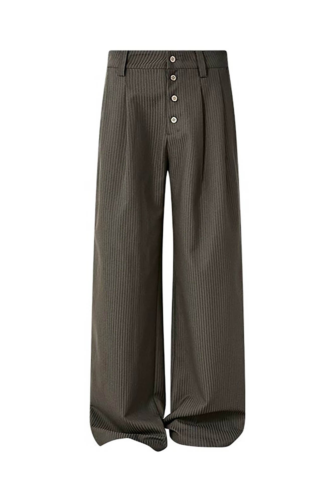 KREATE Pinstriped Pleated Trousers, premium urban and streetwear designers apparel on PROJECTISR.com, KREATE