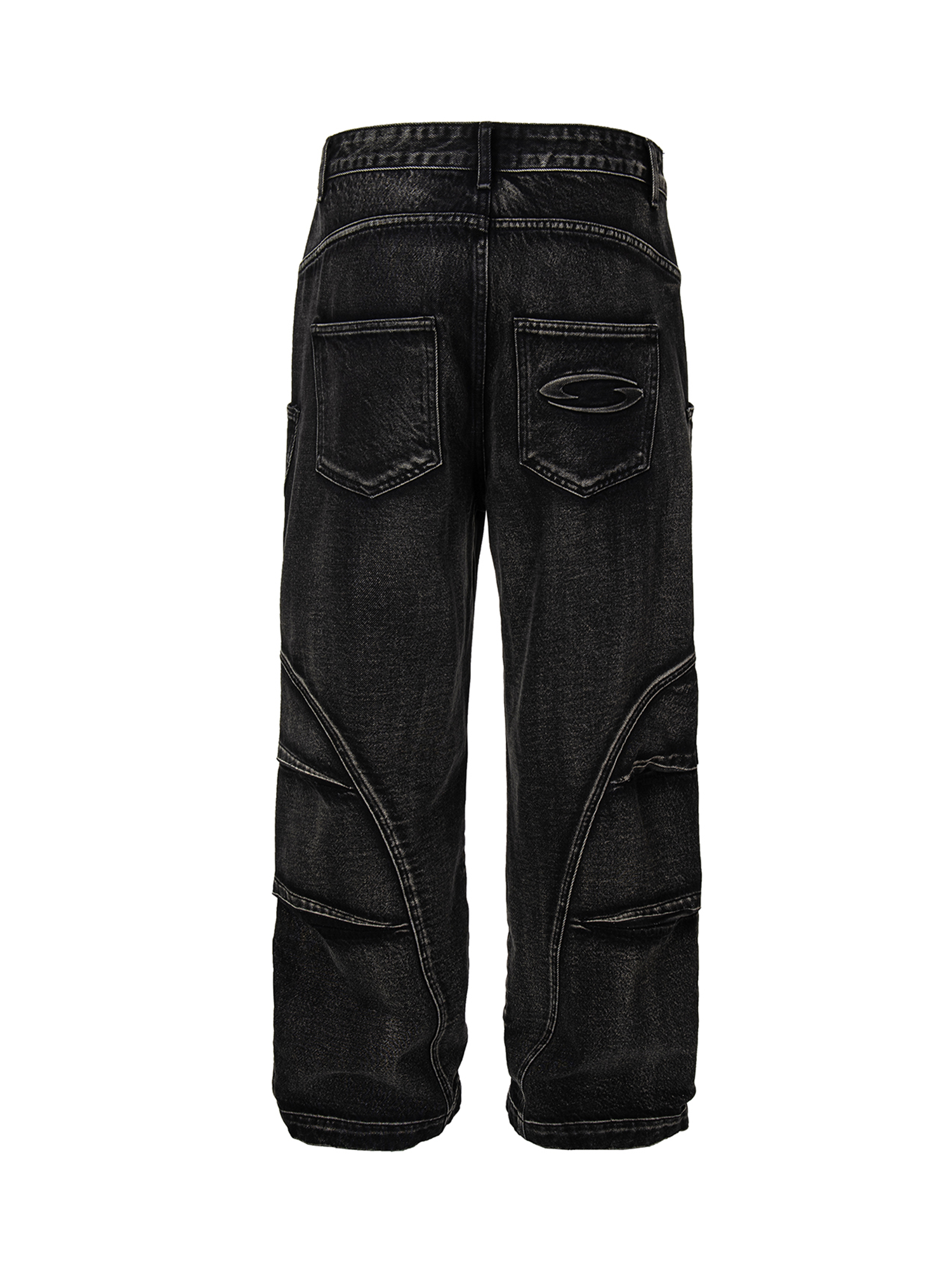 F2CE Washed Deconstructed Oversized Denim Cargo Pants