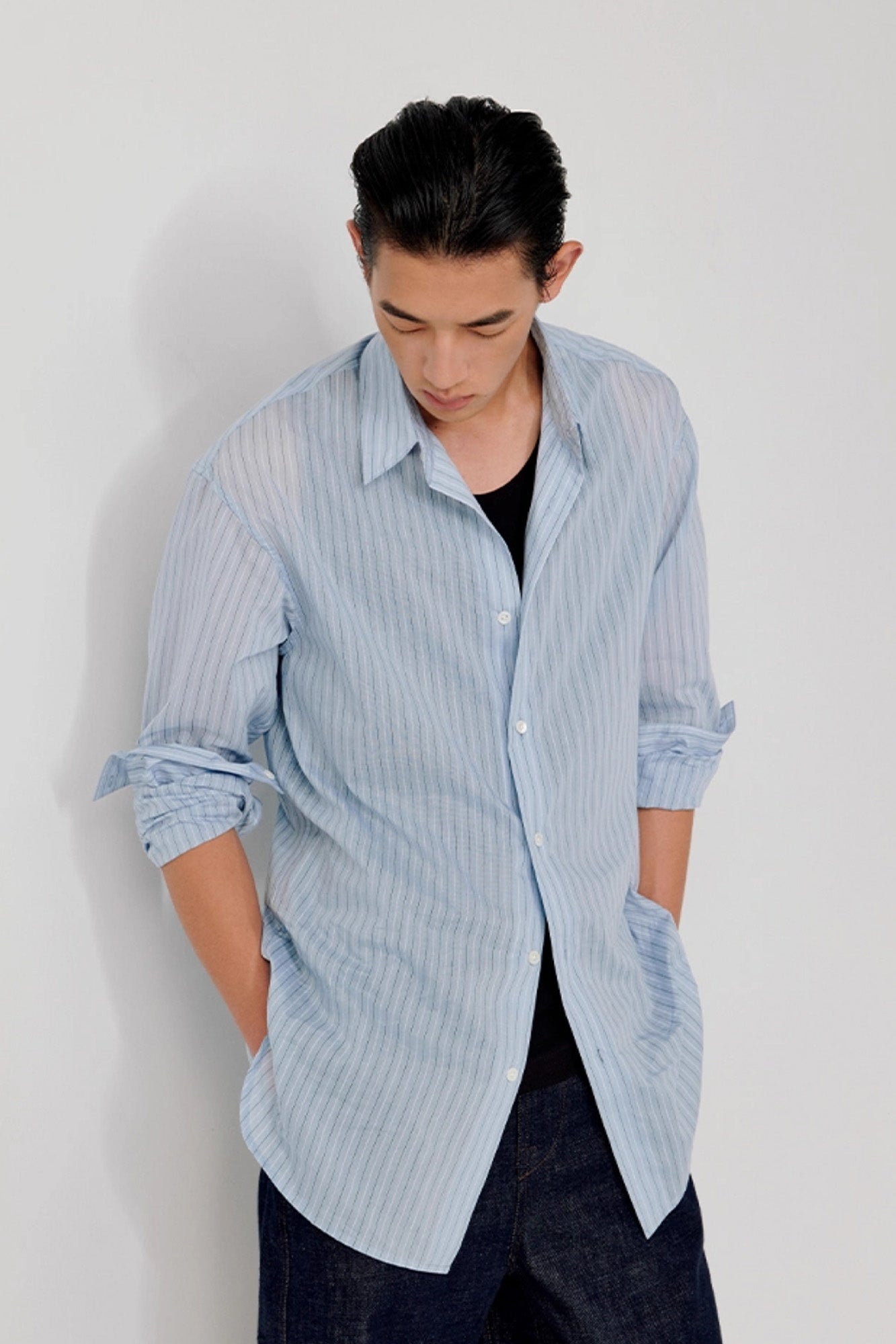 OPICLOTH Classic Striped Long Shirt, premium urban and streetwear designers apparel on PROJECTISR.com, OPICLOTH