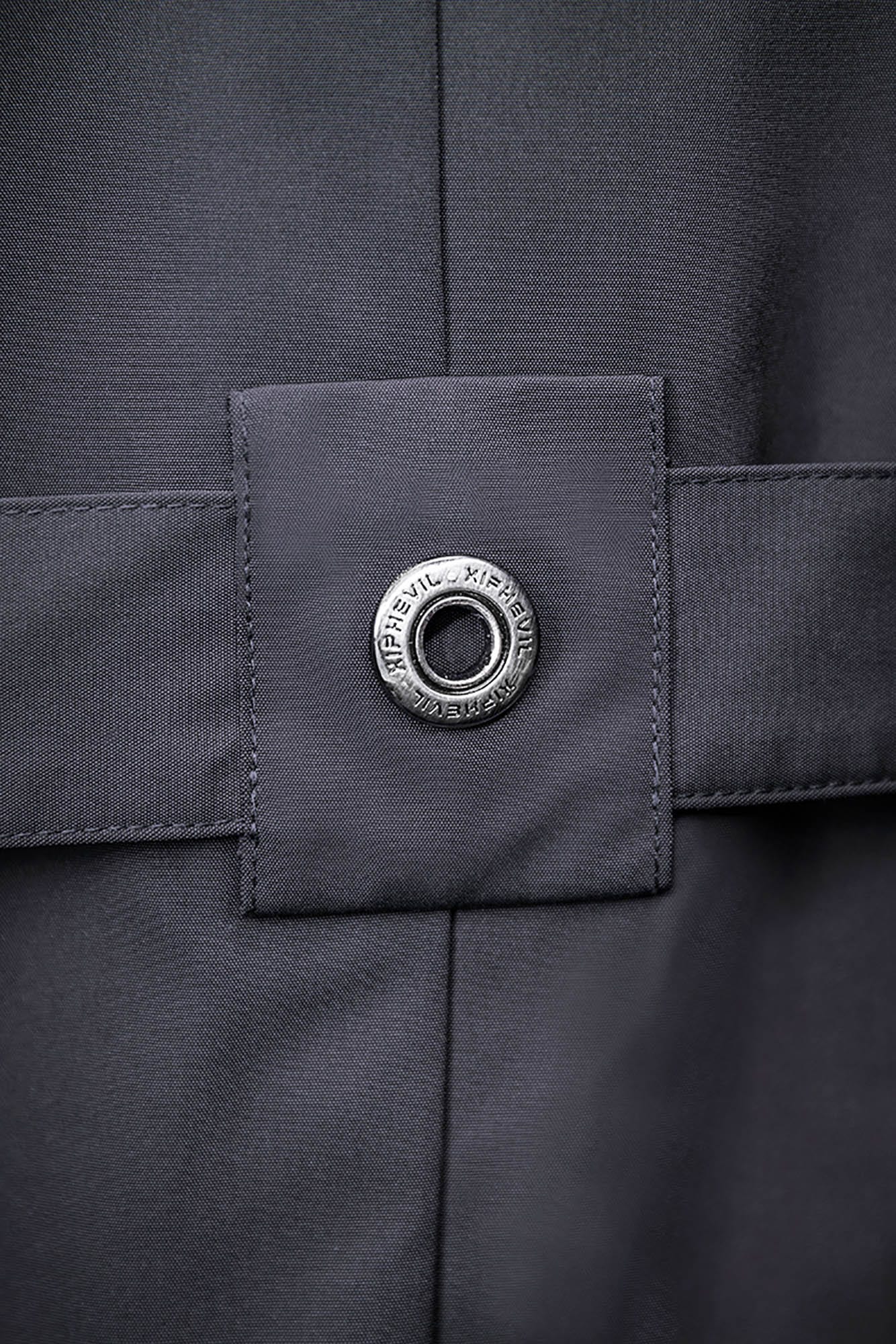 XIPHEVIL Layered Wrap-Front Hooded Trench Coat, premium urban and streetwear designers apparel on PROJECTISR.com, XIPHEVIL