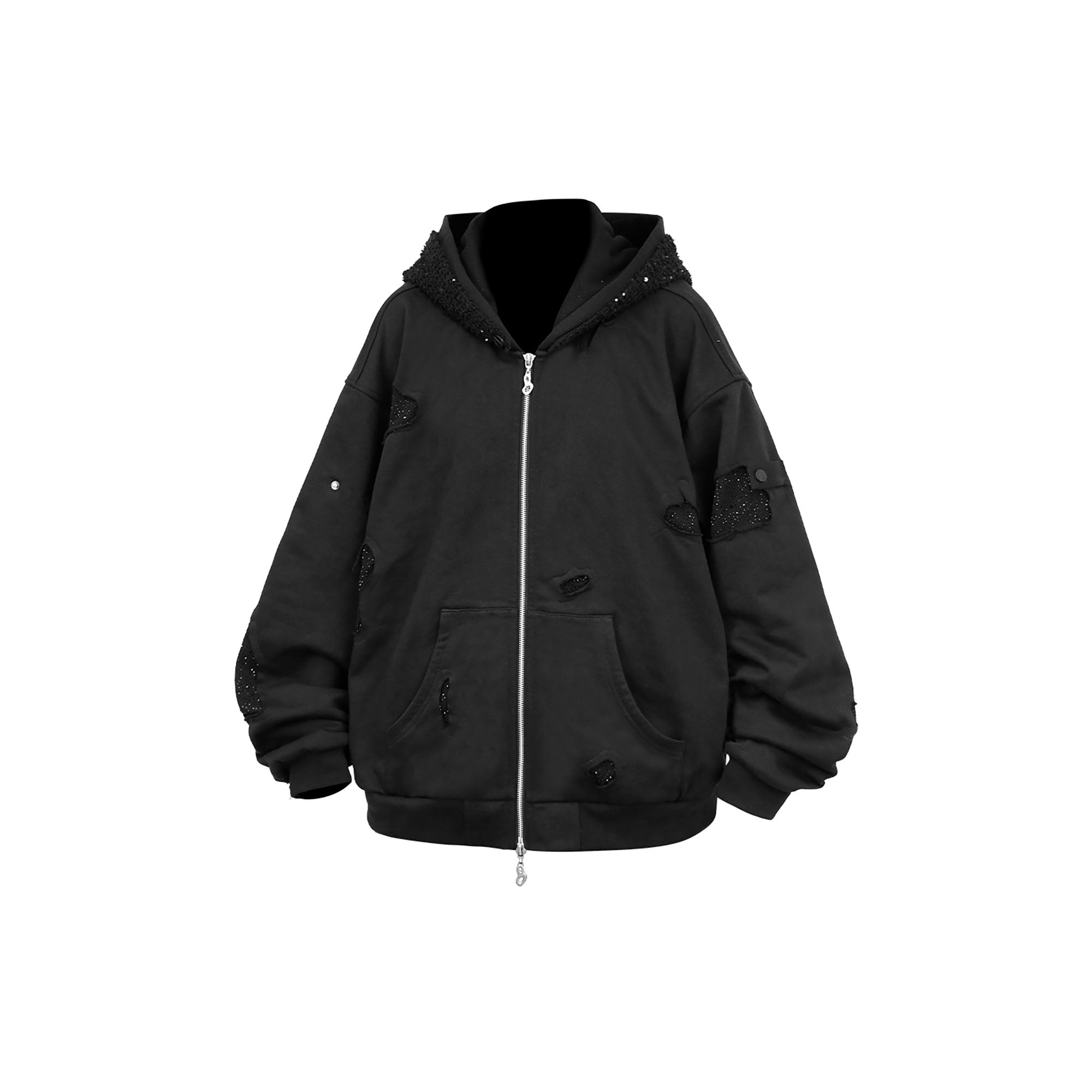 RELABEL Detachable Diamond Layered Hood Jacket, premium urban and streetwear designers apparel on PROJECTISR.com, RELABEL