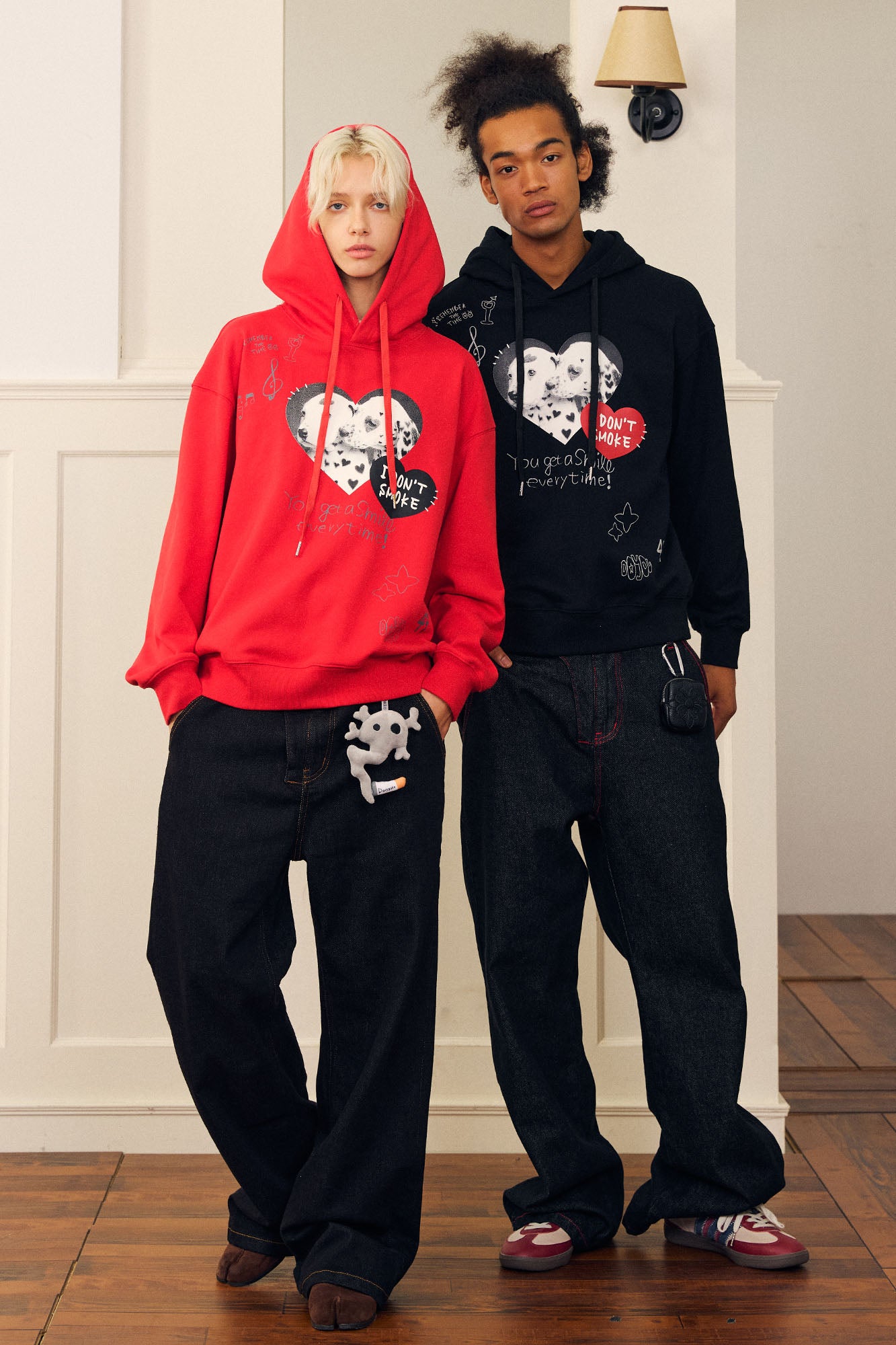 DONSMOKE Puppy Heart Doodle Hoodie, premium urban and streetwear designers apparel on PROJECTISR.com, DONSMOKE