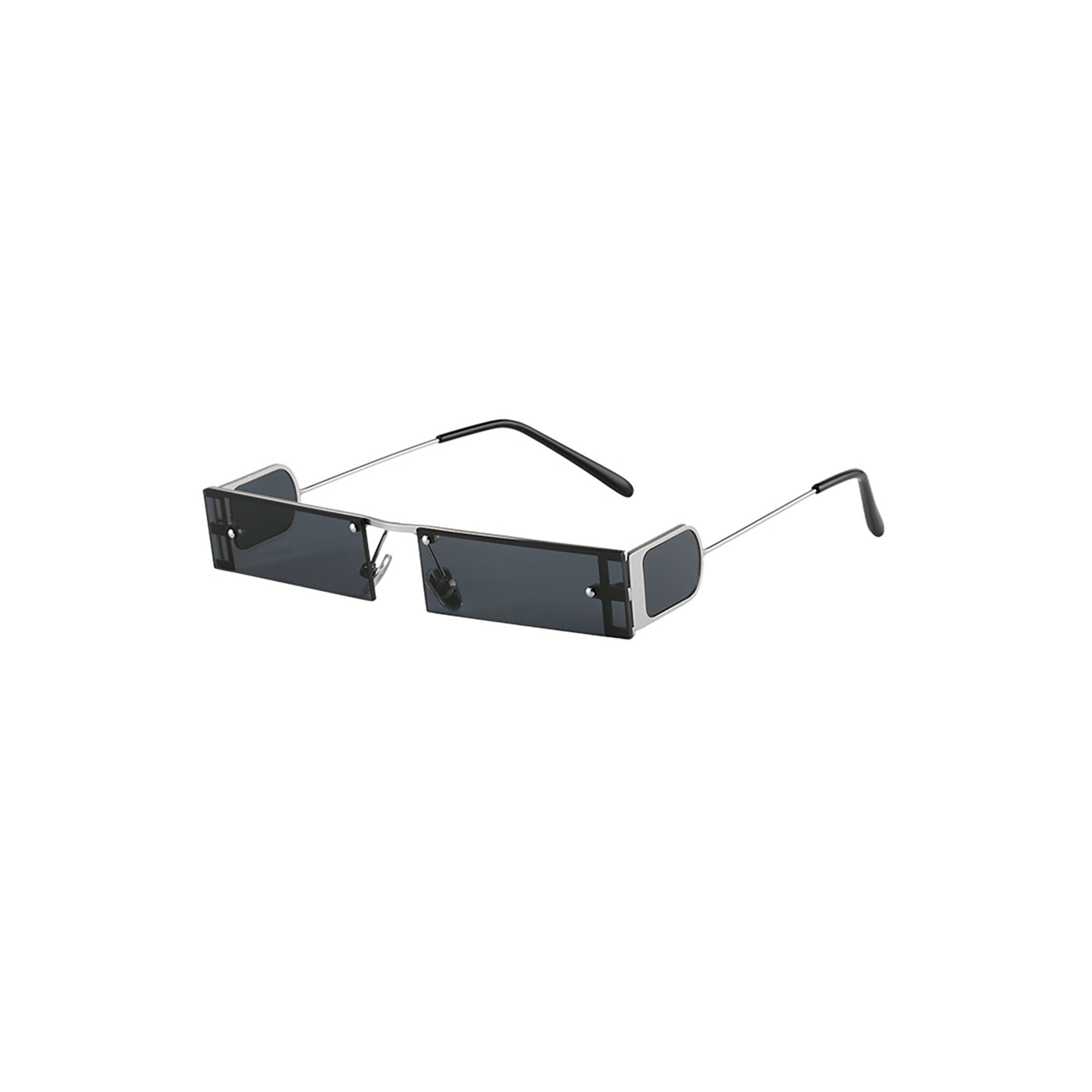 DAMAGE ASIA Rectangle Half-frame Transparent Sunglasses