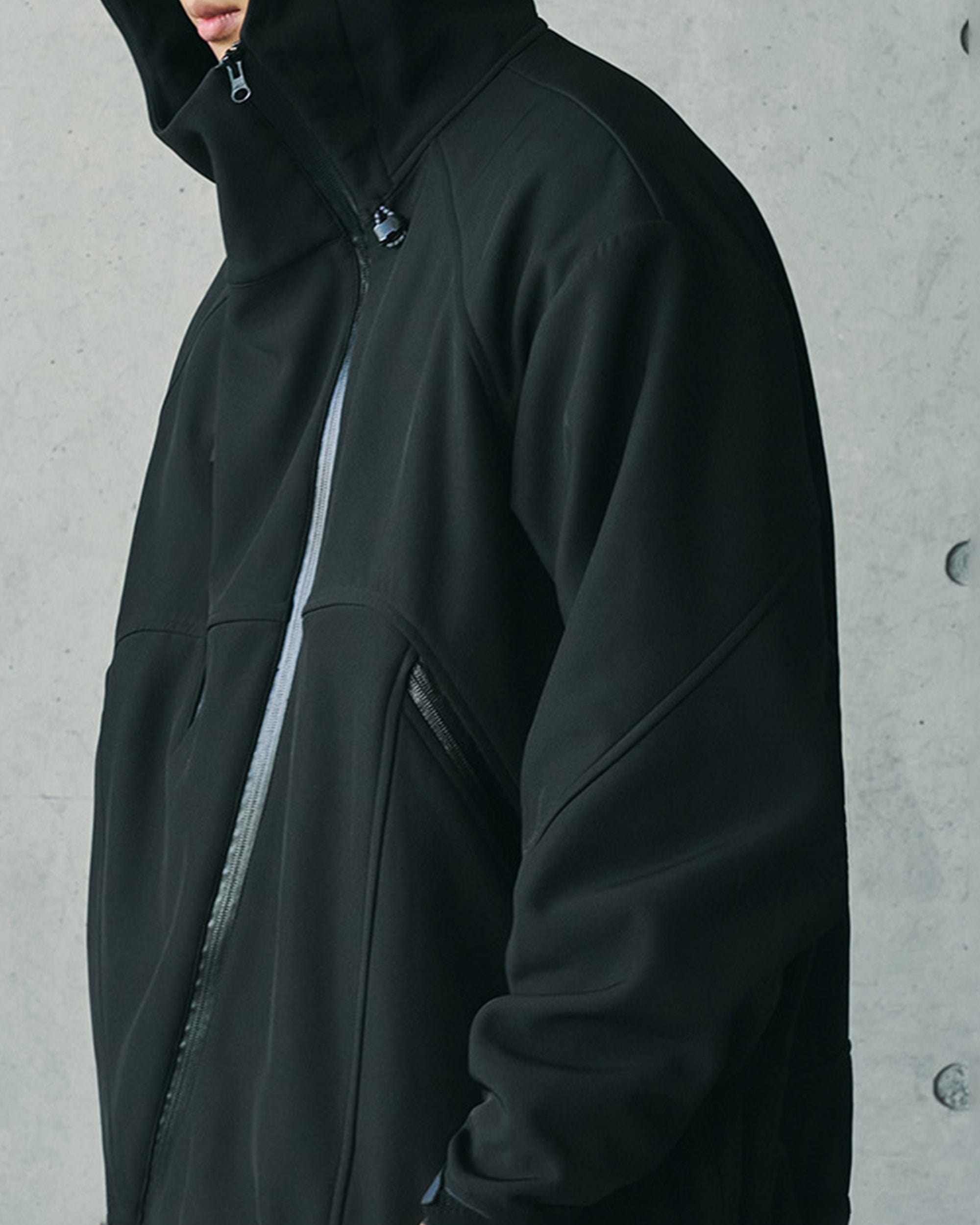 ENSHADOWER Deconstructed Asymmetrical Windbreaker, premium urban and streetwear designers apparel on PROJECTISR.com, ENSHADOWER