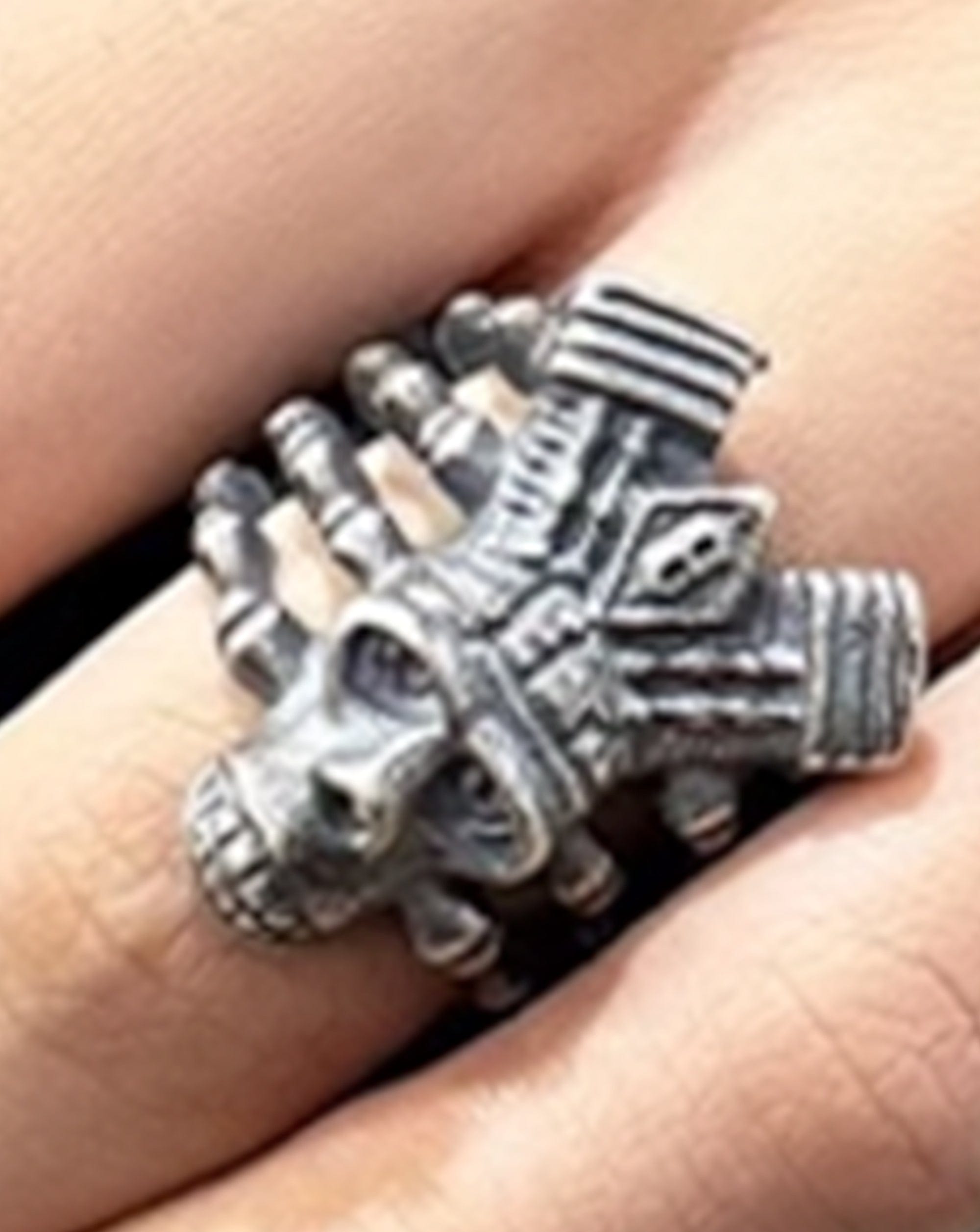 ILLUSORY Demon Skull Finger Skeleton Ring, premium urban and streetwear designers apparel on PROJECTISR.com, ILLUSORY