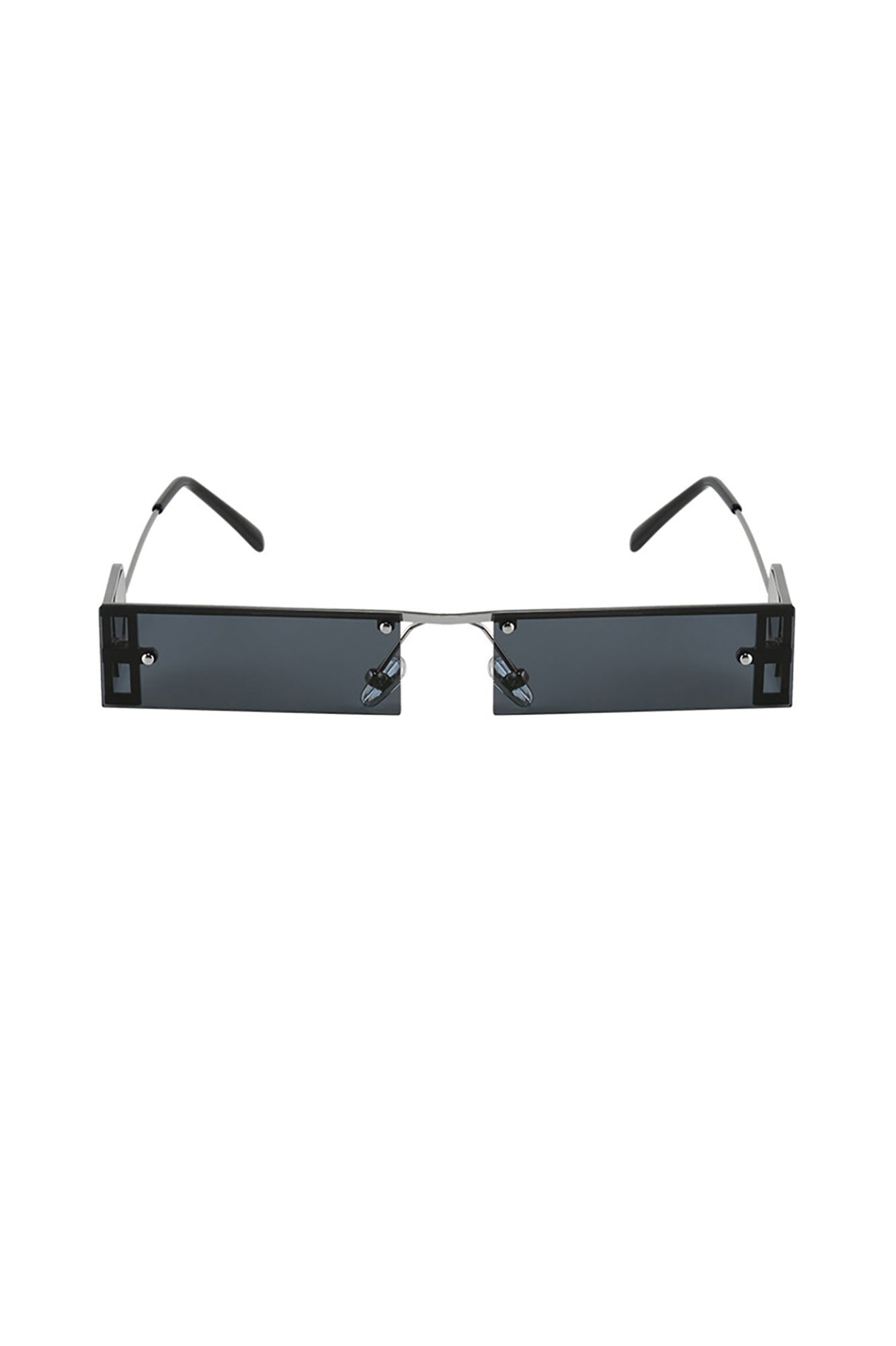 DAMAGE ASIA Rectangle Half-frame Transparent Sunglasses
