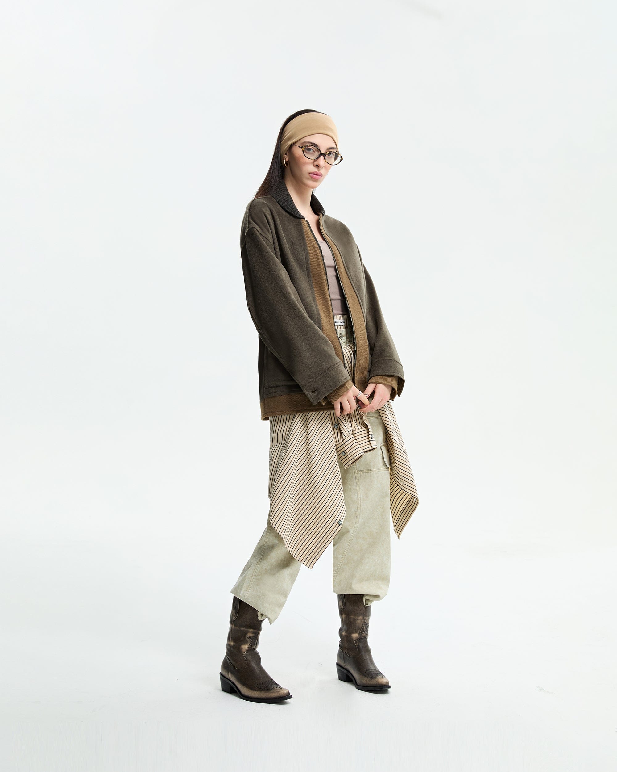 ORGANIC EMOTION Deconstructed Layered-pocket Button Pants, premium urban and streetwear designers apparel on PROJECTISR.com, ORGANIC EMOTION