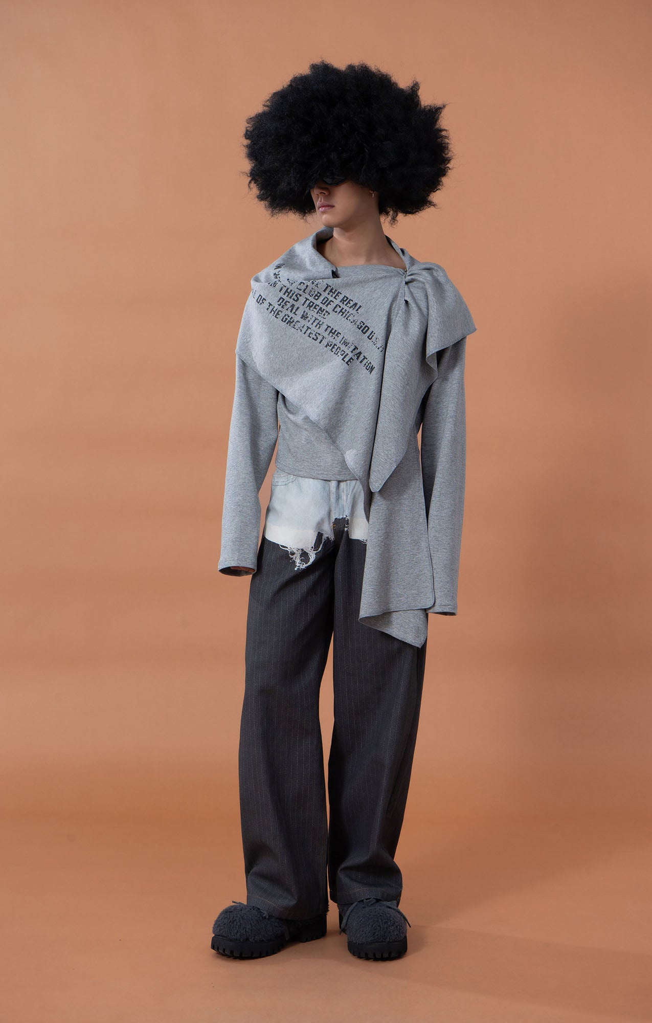 CLP Denim-Waist Pinstripe Straight-Leg Pants, premium urban and streetwear designers apparel on PROJECTISR.com, CLP