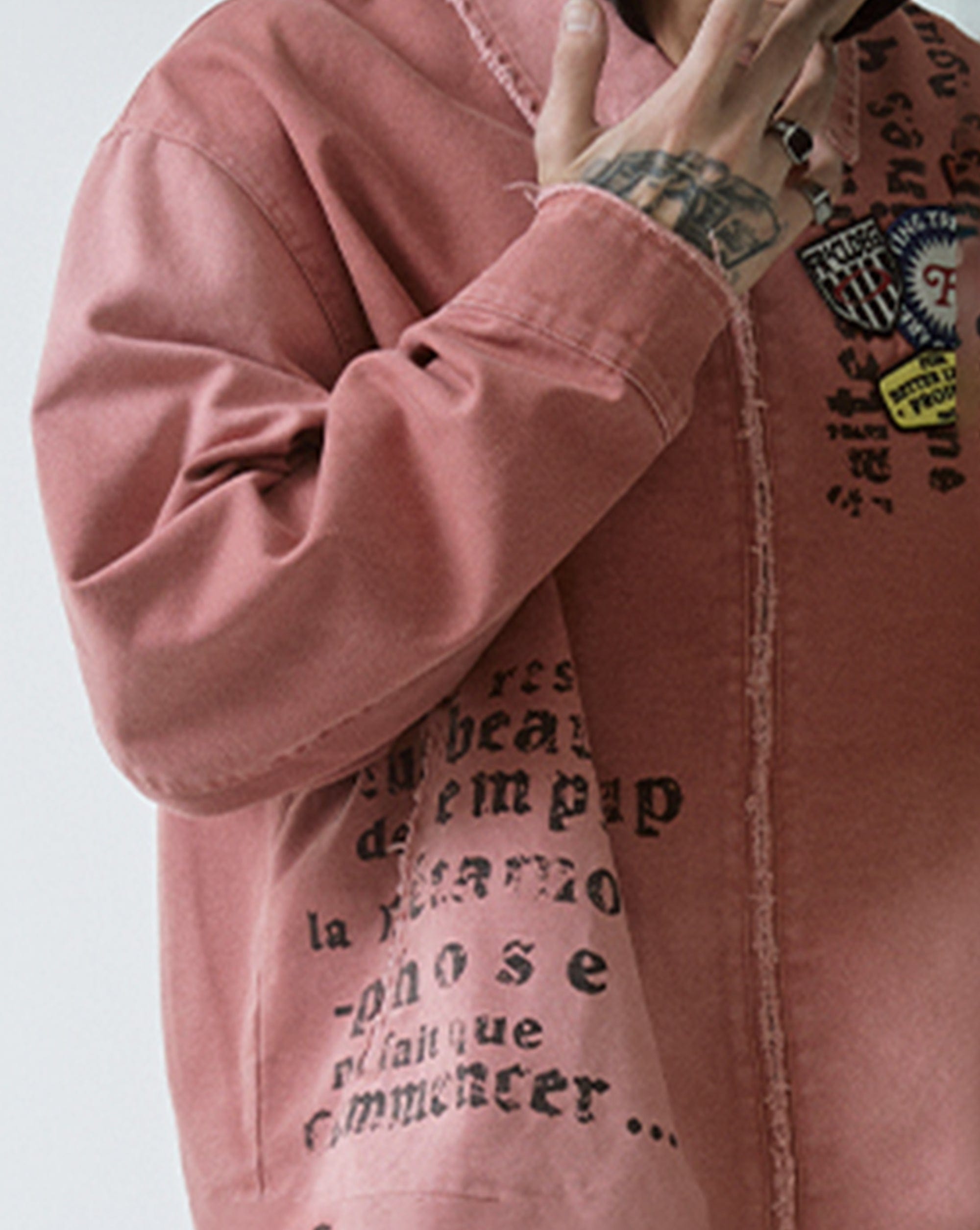 F2CE Distressed Badge Patchwork Jacket, premium urban and streetwear designers apparel on PROJECTISR.com, F2CE