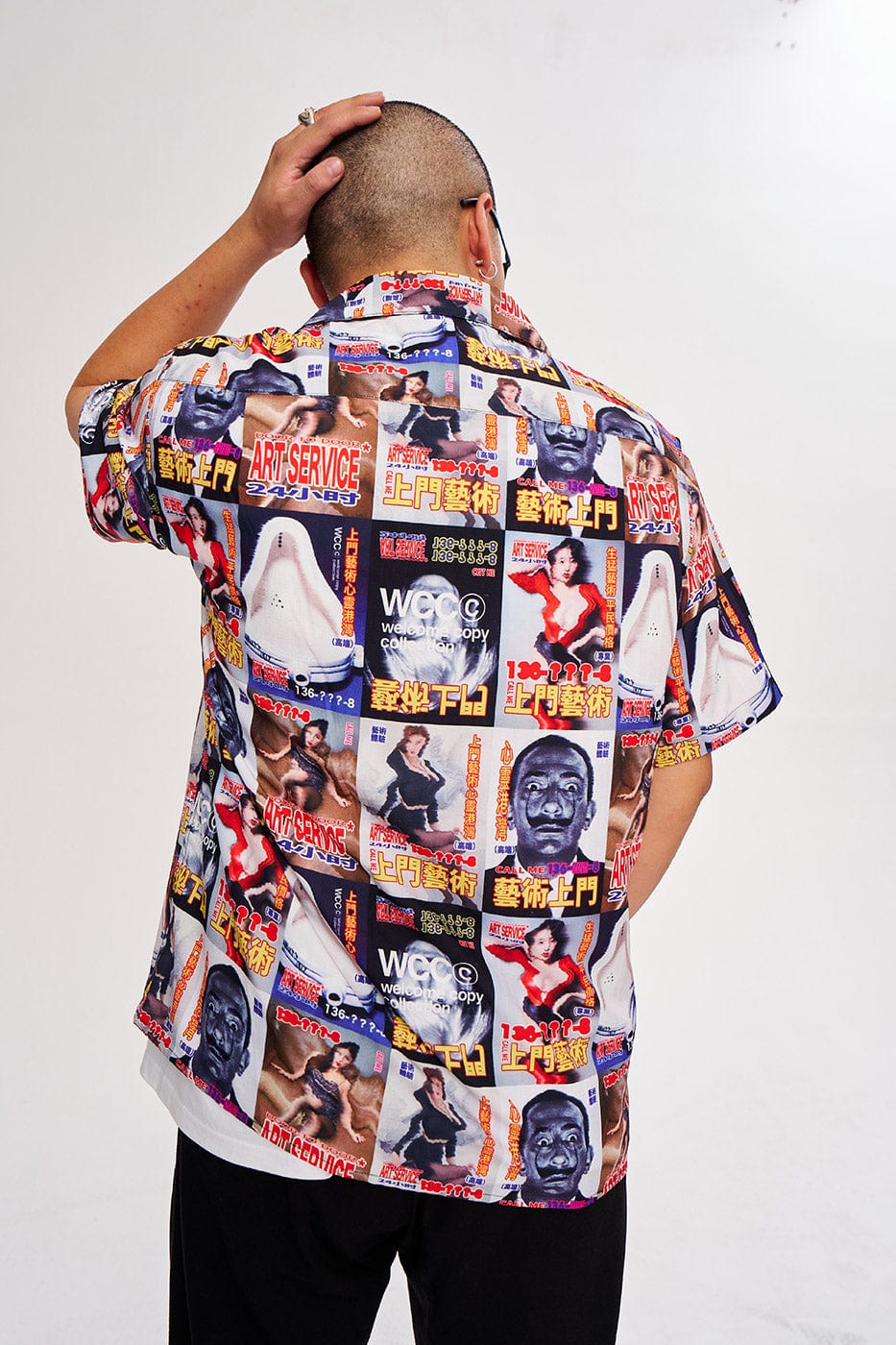 WCC Door-to-Door Art Service Full Print Cuban Half Shirt, premium urban and streetwear designers apparel on PROJECTISR.com, WCC