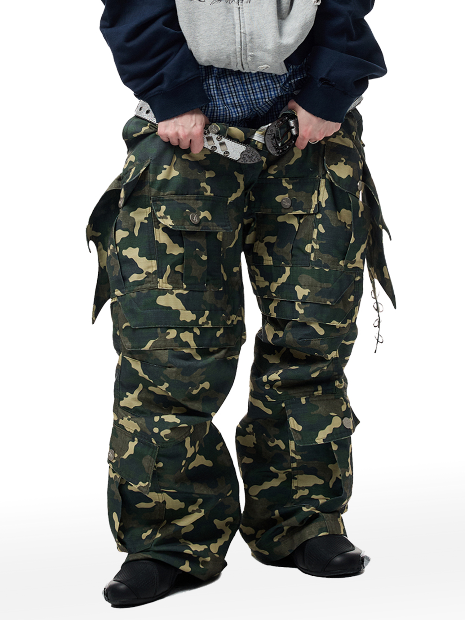 CYCYCY Camo Wide-Leg Cargo Pants