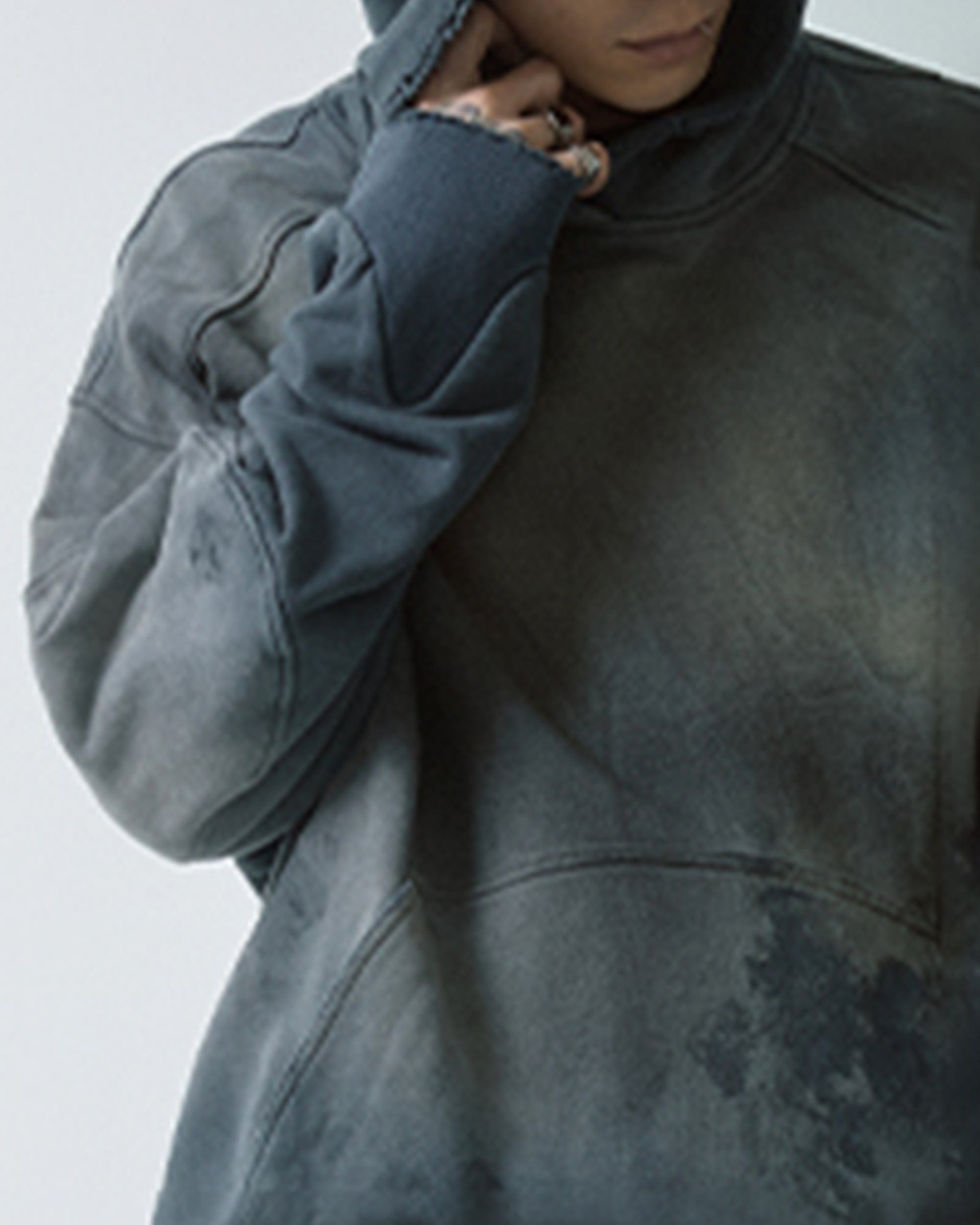 F2CE Distressed Spliced Hoodie, premium urban and streetwear designers apparel on PROJECTISR.com, F2CE