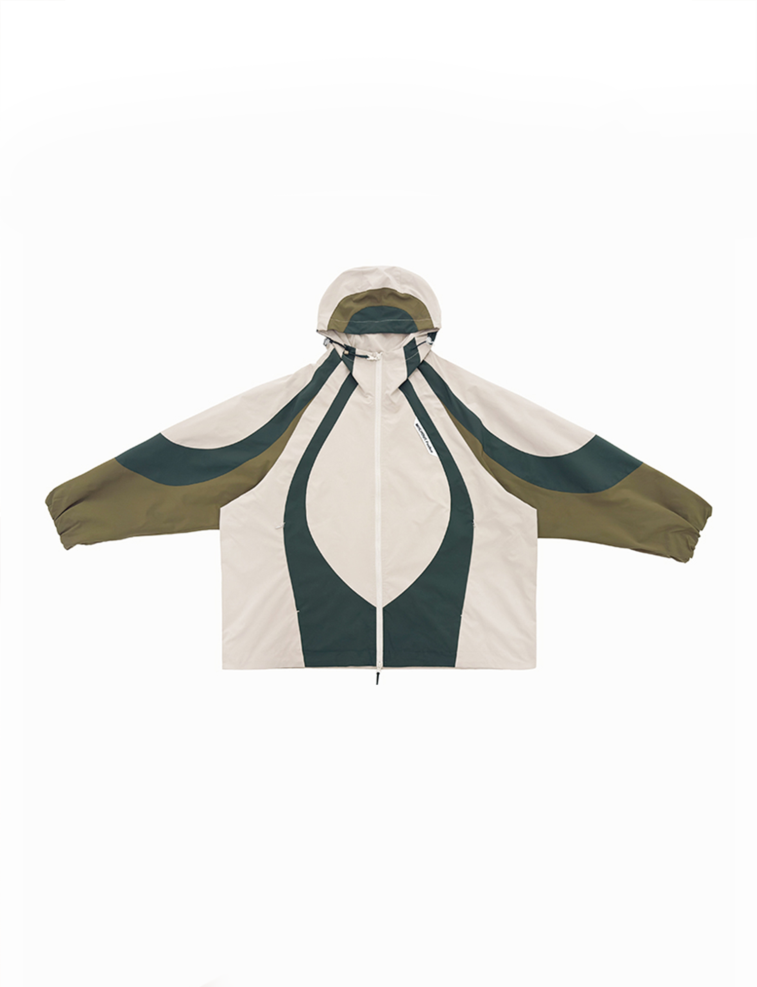 MIICHOUS Contrast Curved Panel Hooded Jacket