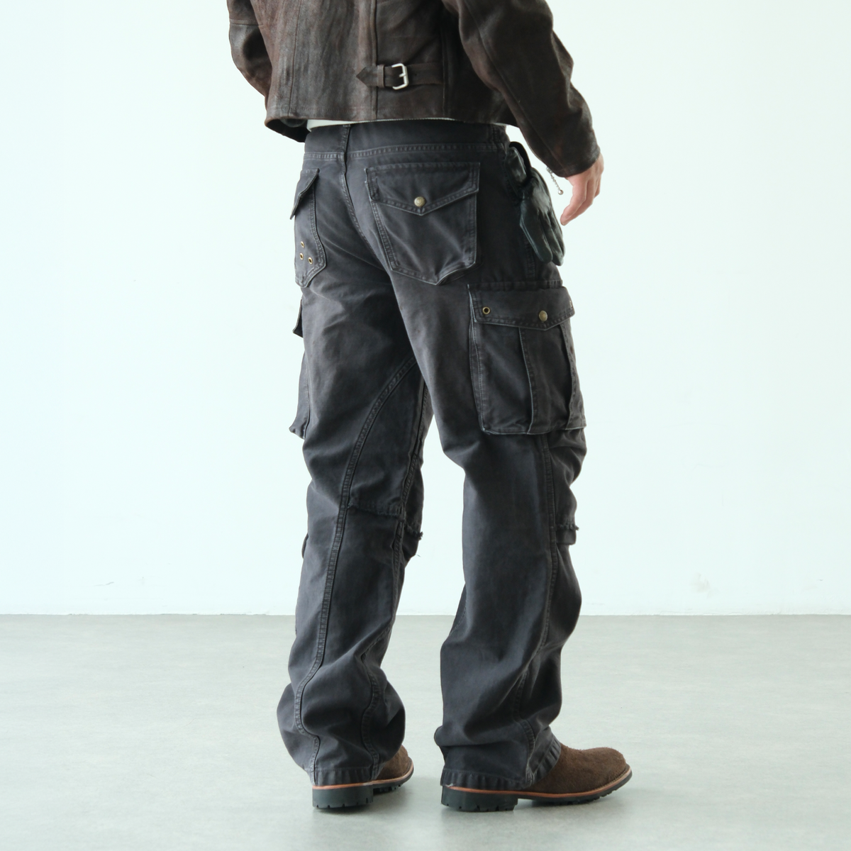 NEIGBORL Retro Washed Embroidered Cargo Pants