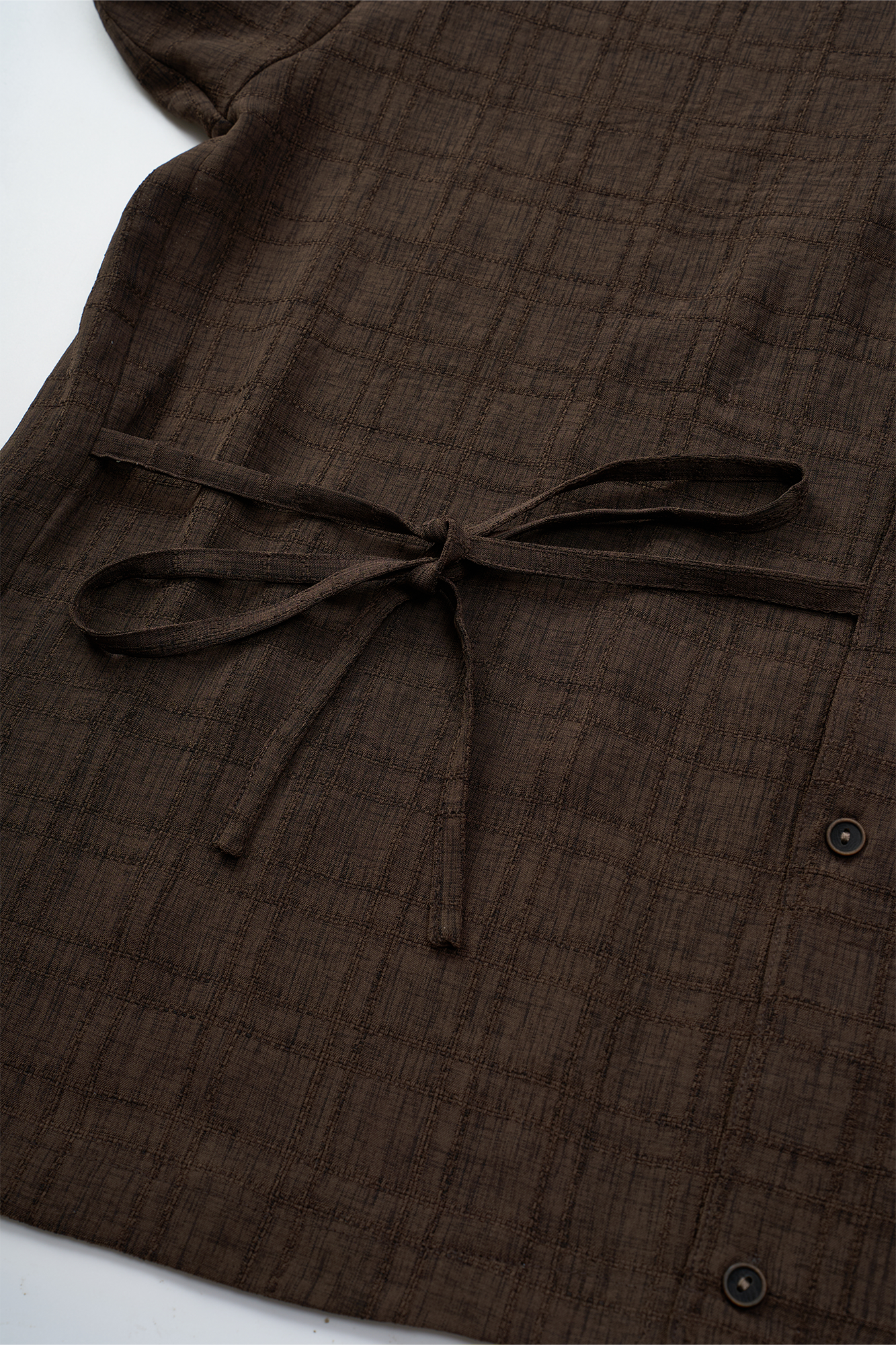 GONGHE REPUB Side-Tie Draped Half Shirt, premium urban and streetwear designers apparel on PROJECTISR.com, GONGHE REPUB