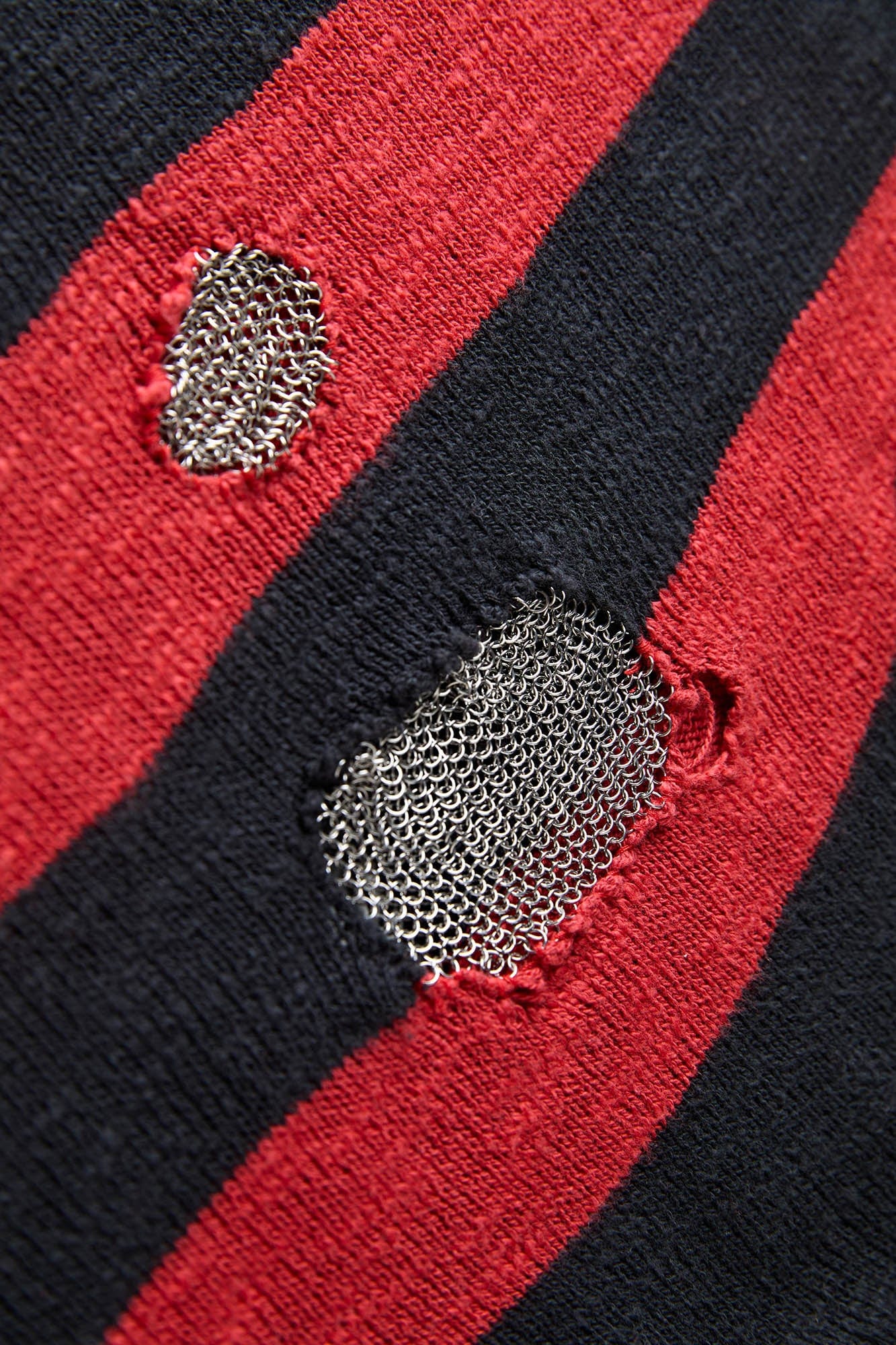 FACEONLAB Stripe Distressed Frayed Crewneck Sweater, premium urban and streetwear designers apparel on PROJECTISR.com, FACEONLAB