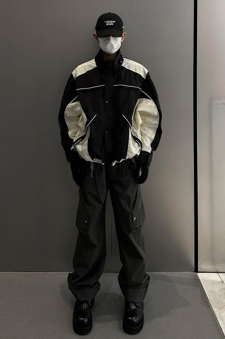 F2CE Deconstructed Detachable-Hood Color-Block Windbreaker, premium urban and streetwear designers apparel on PROJECTISR.com, F2CE