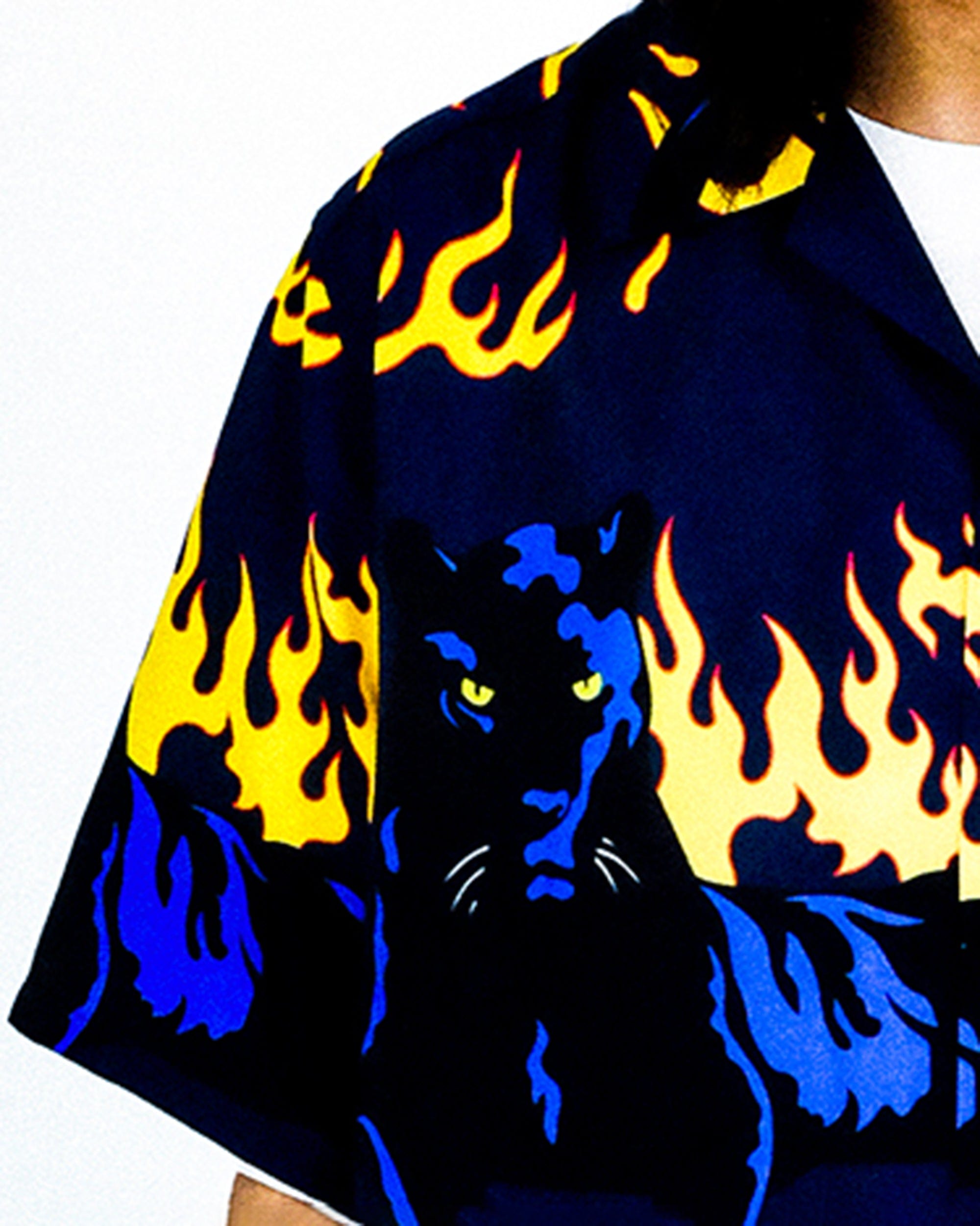 WCC Flaming Panther Half-Shirt, premium urban and streetwear designers apparel on PROJECTISR.com, WCC