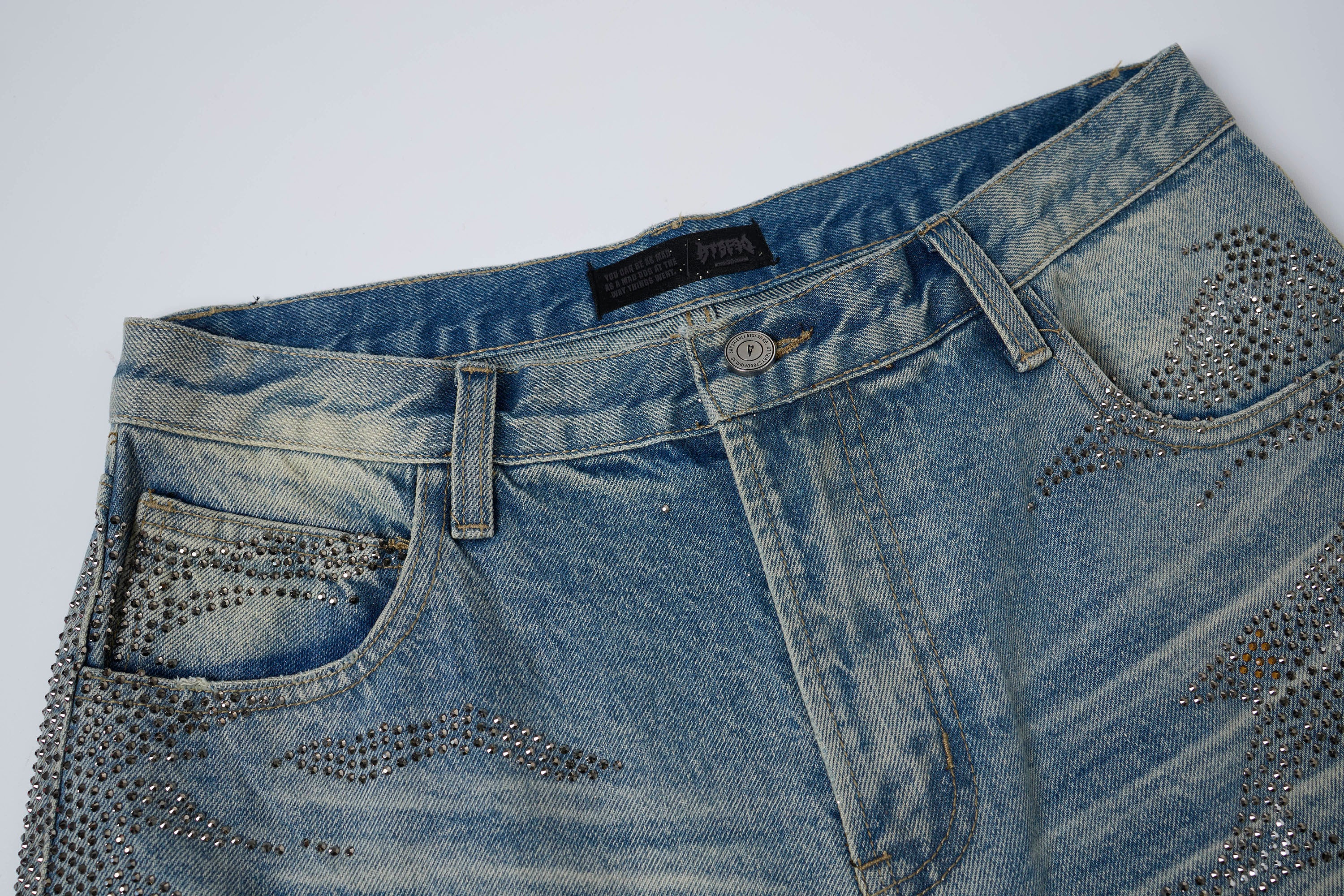 CLP Diamond Distressed Straight-Leg Jorts, premium urban and streetwear designers apparel on PROJECTISR.com, CLP