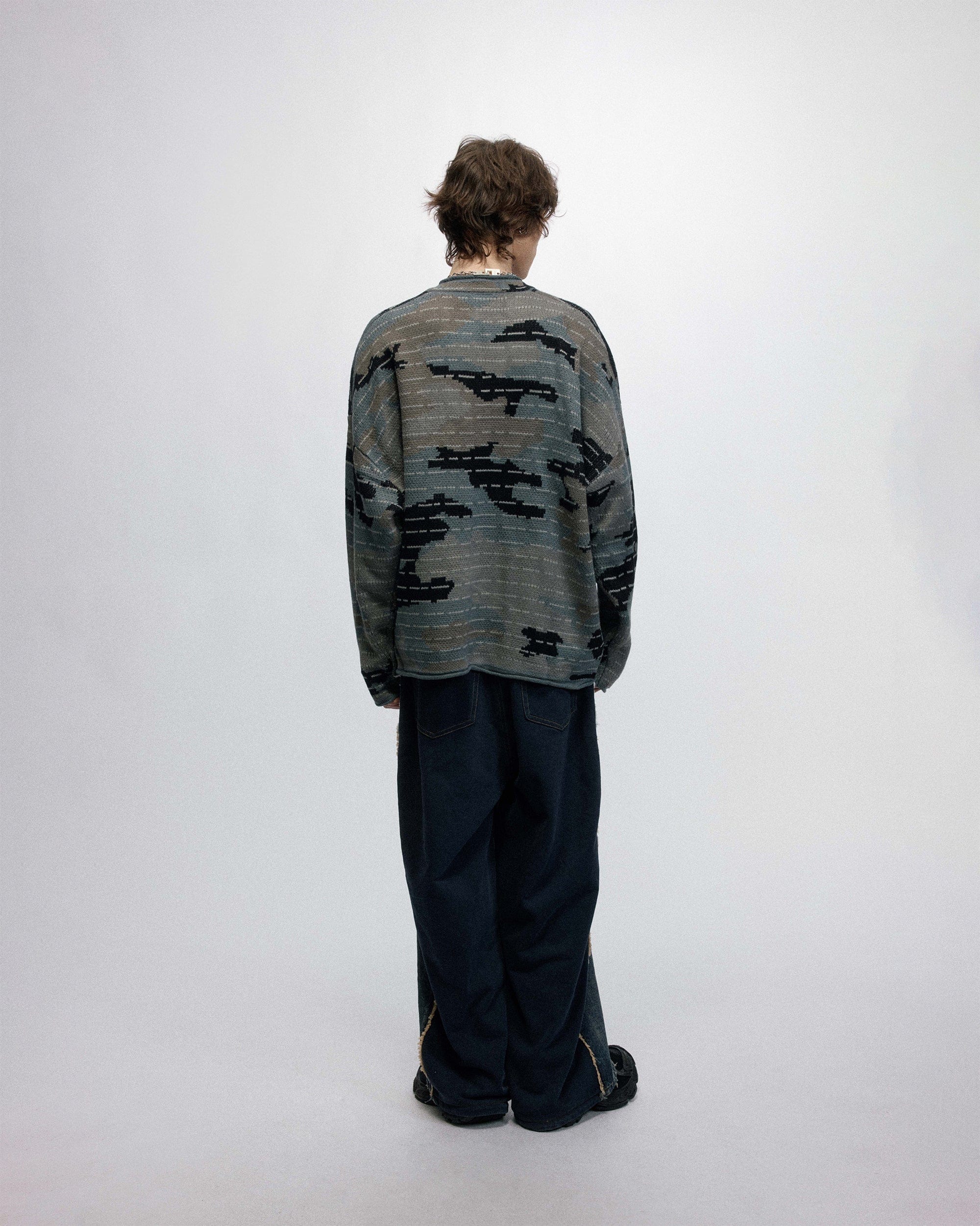 OVDY Modern Camo Stripe V-Neck Sweater, premium urban and streetwear designers apparel on PROJECTISR.com, OVDY