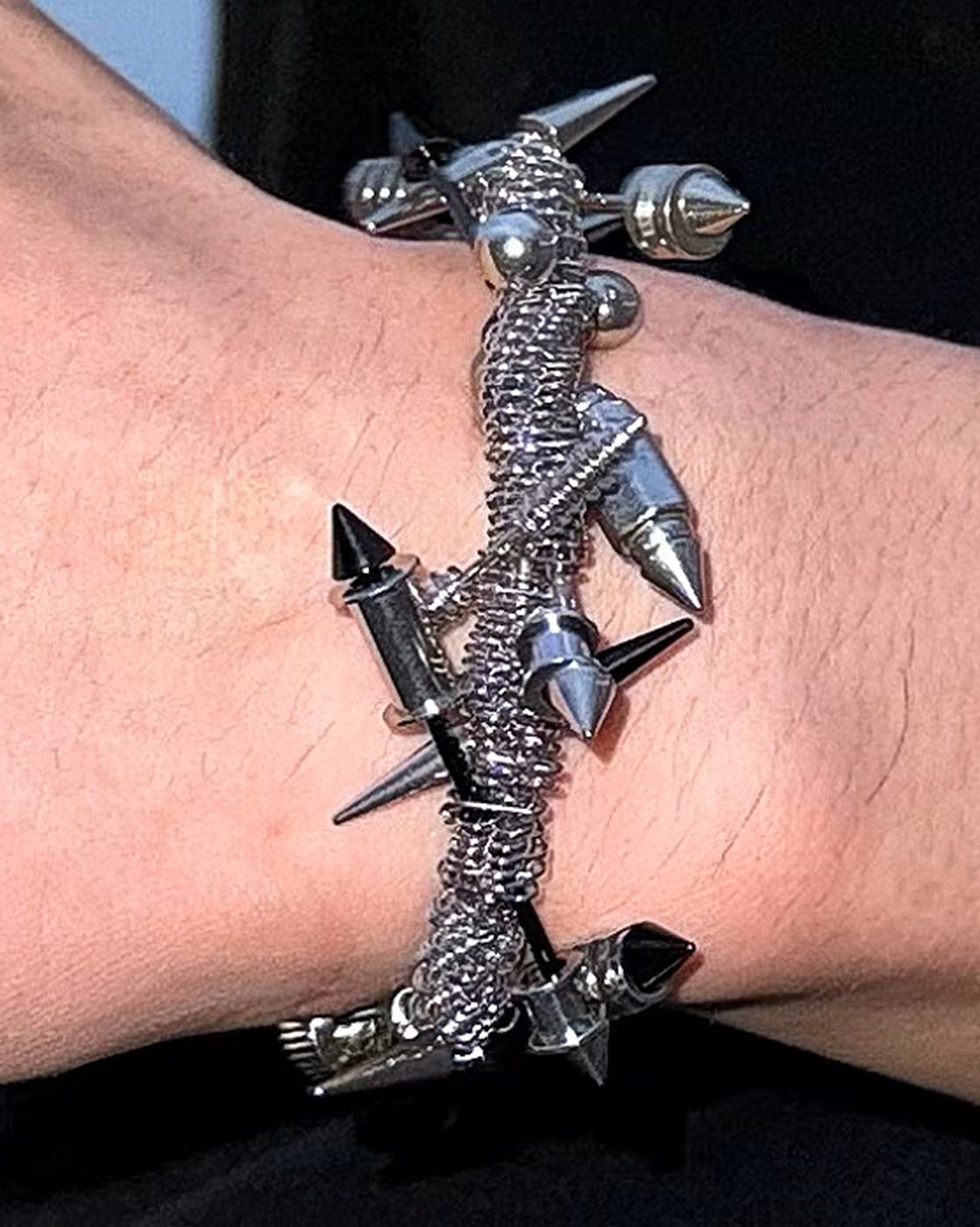 ILLUSORY Time Traveler Rivet Hollow Out Bracelet, premium urban and streetwear designers apparel on PROJECTISR.com, ILLUSORY