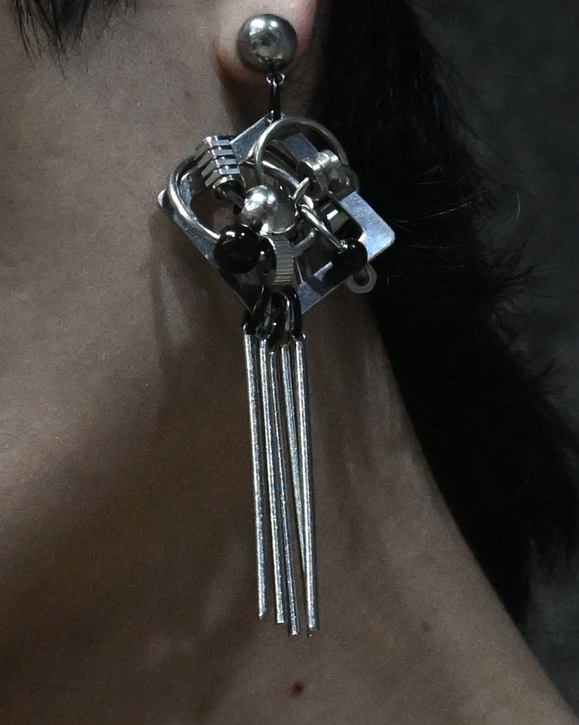 ILLUSORY Ex Machina Tassels Earring / Ear Clip, premium urban and streetwear designers apparel on PROJECTISR.com, ILLUSORY