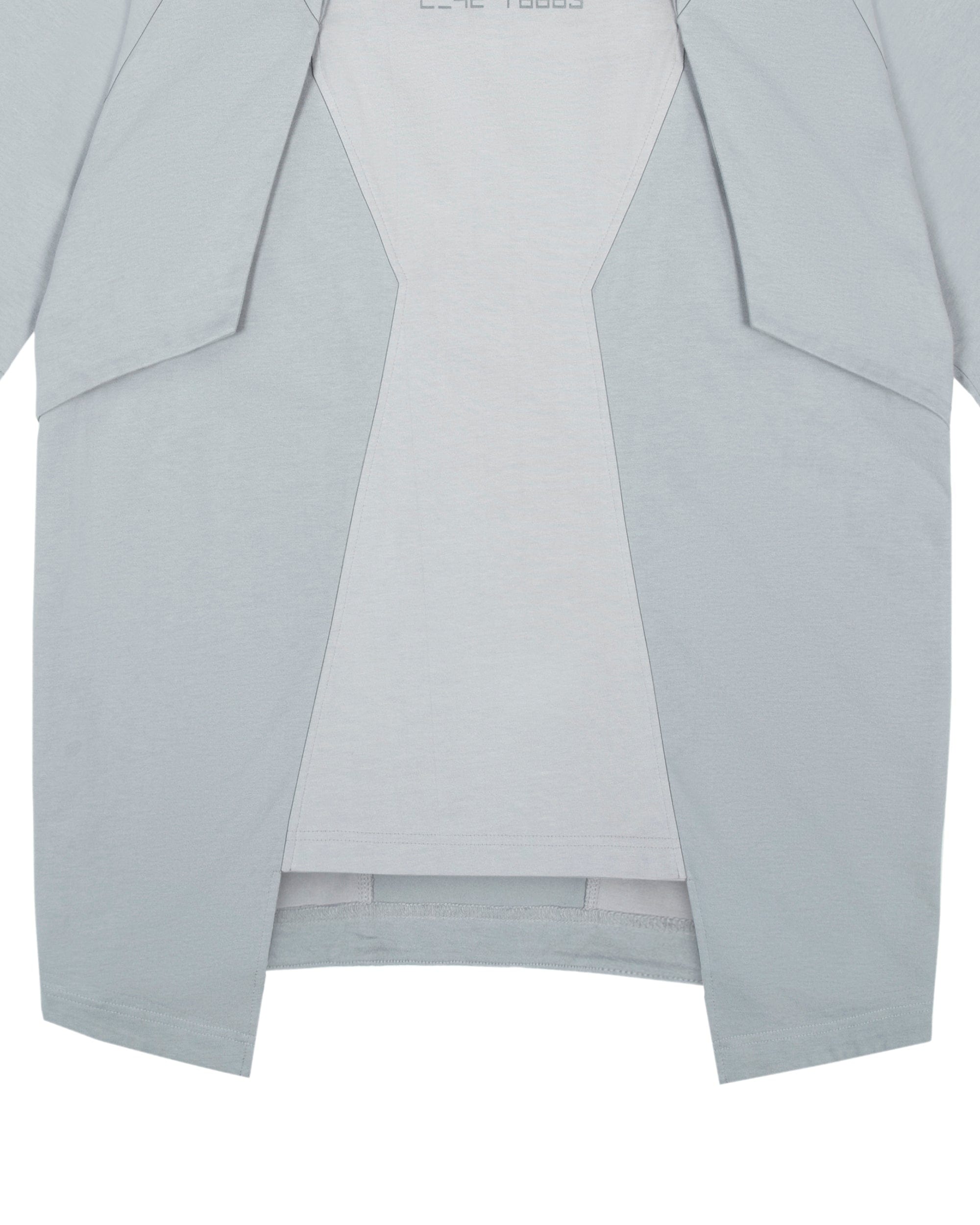 XIPHEVIL Deep Zone Deconstructed Armor Rivet T-Shirt Light Grey, premium urban and streetwear designers apparel on PROJECTISR.com, XIPHEVIL