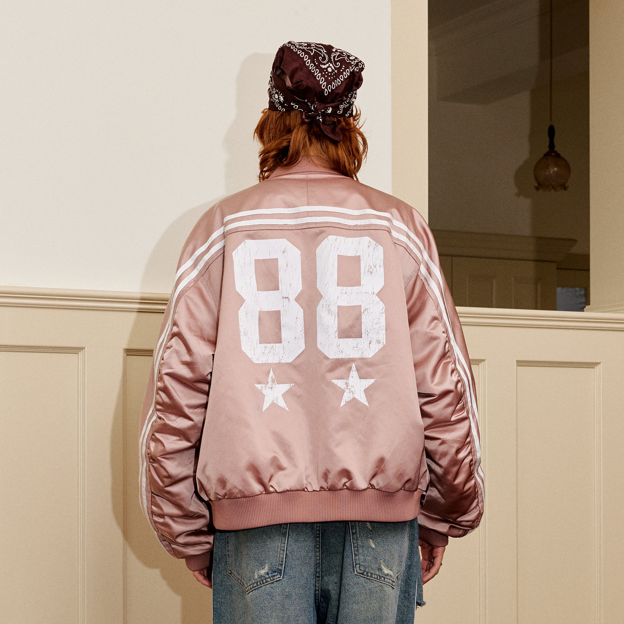 DONSMOKE Retro NO.88 Graphic Bomber Jacket